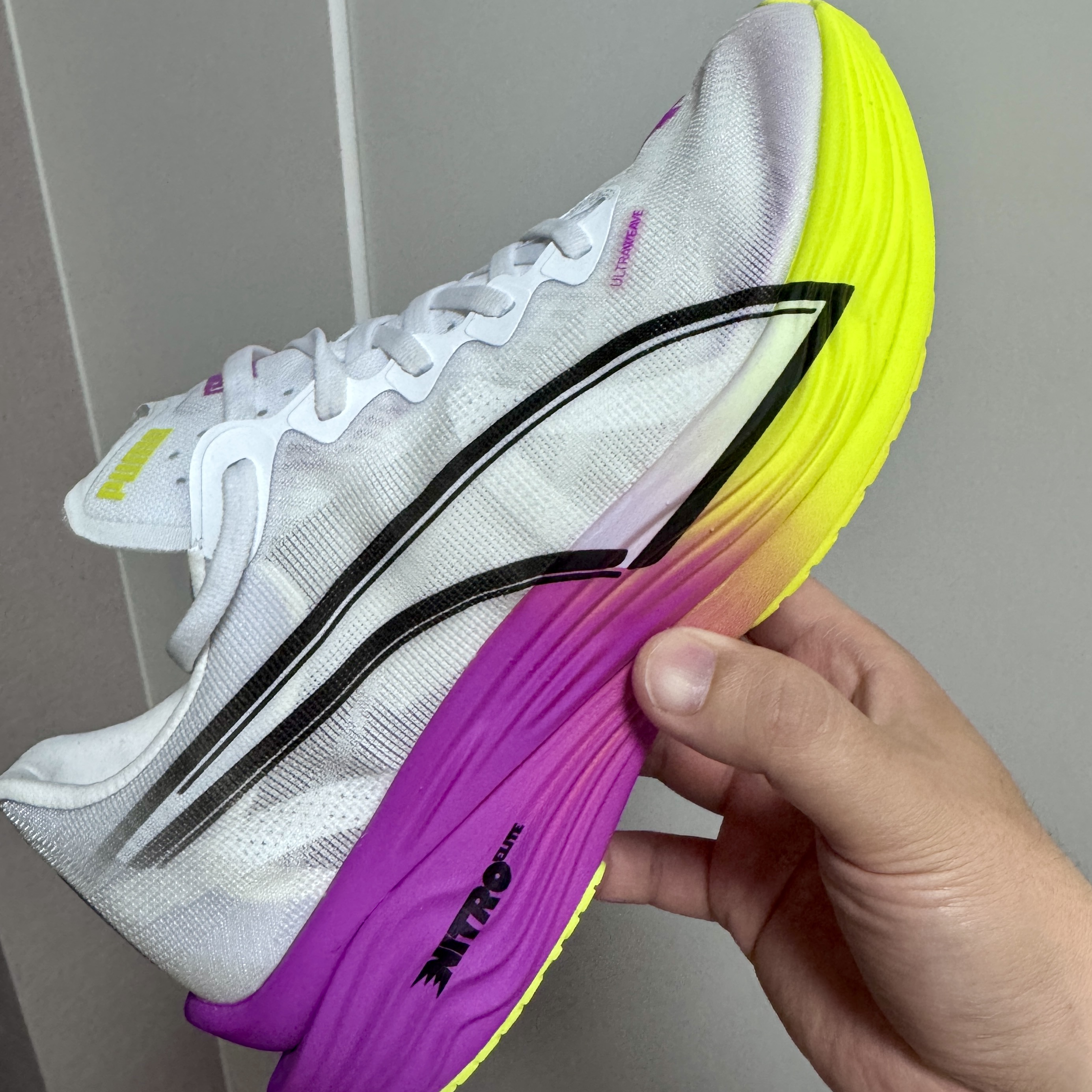 Puma Deviate Nitro Elite 3 White Pure Magenta 착용 스타일