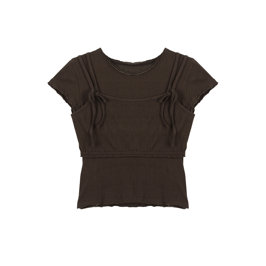 VWK252SS005 Vacant Archive Jayna Crumple T-Shirt Brown