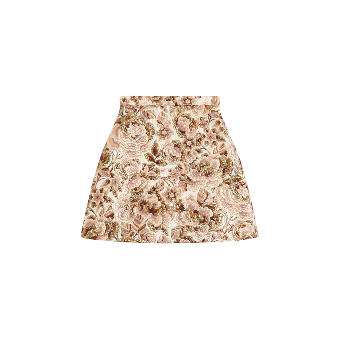 RACH891MQYY (W) Valentino Apres Lhiver Matelasse Rose Lurex Skirt Latte Lurex
