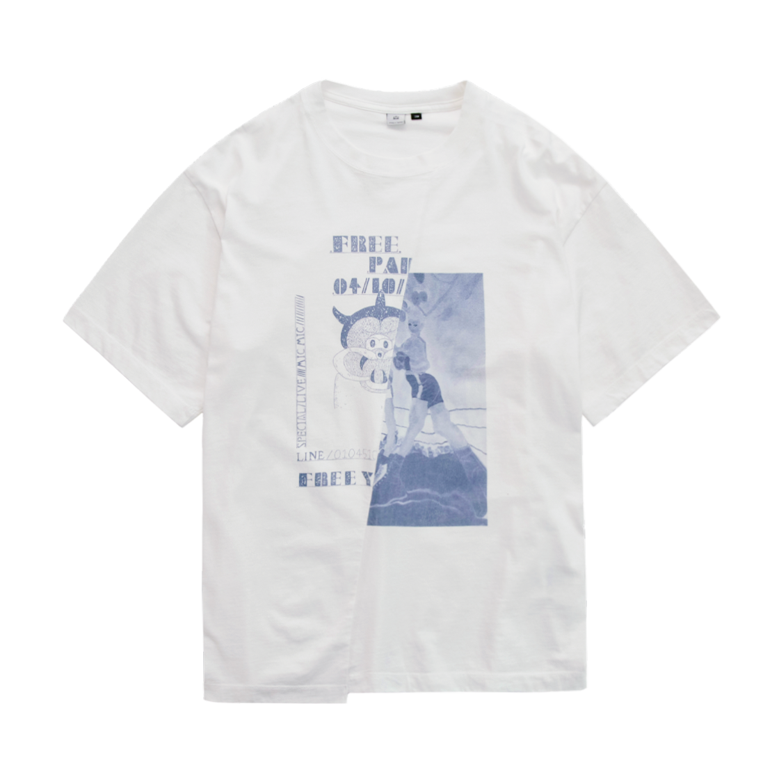 폴리테루 1011 슬래시드 티 유즈드 화이트(Polyteru 1011 Slashed Tee Used White)