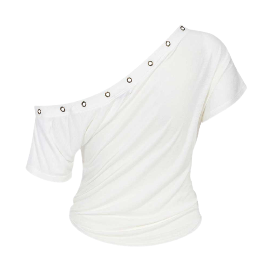 (W) 플리즈노팔로우 해리 버튼 언발 셔링 숏 탑 아이보리((W) Pleasenofollow Harry Button Unbal Shirring Short Top Ivory) - 2