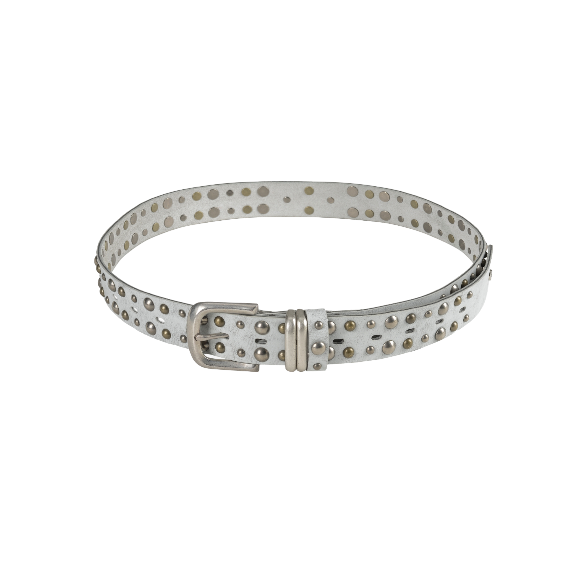 VAK251BT003WH Vacant Archive Tate Crack Double Stud Belt White