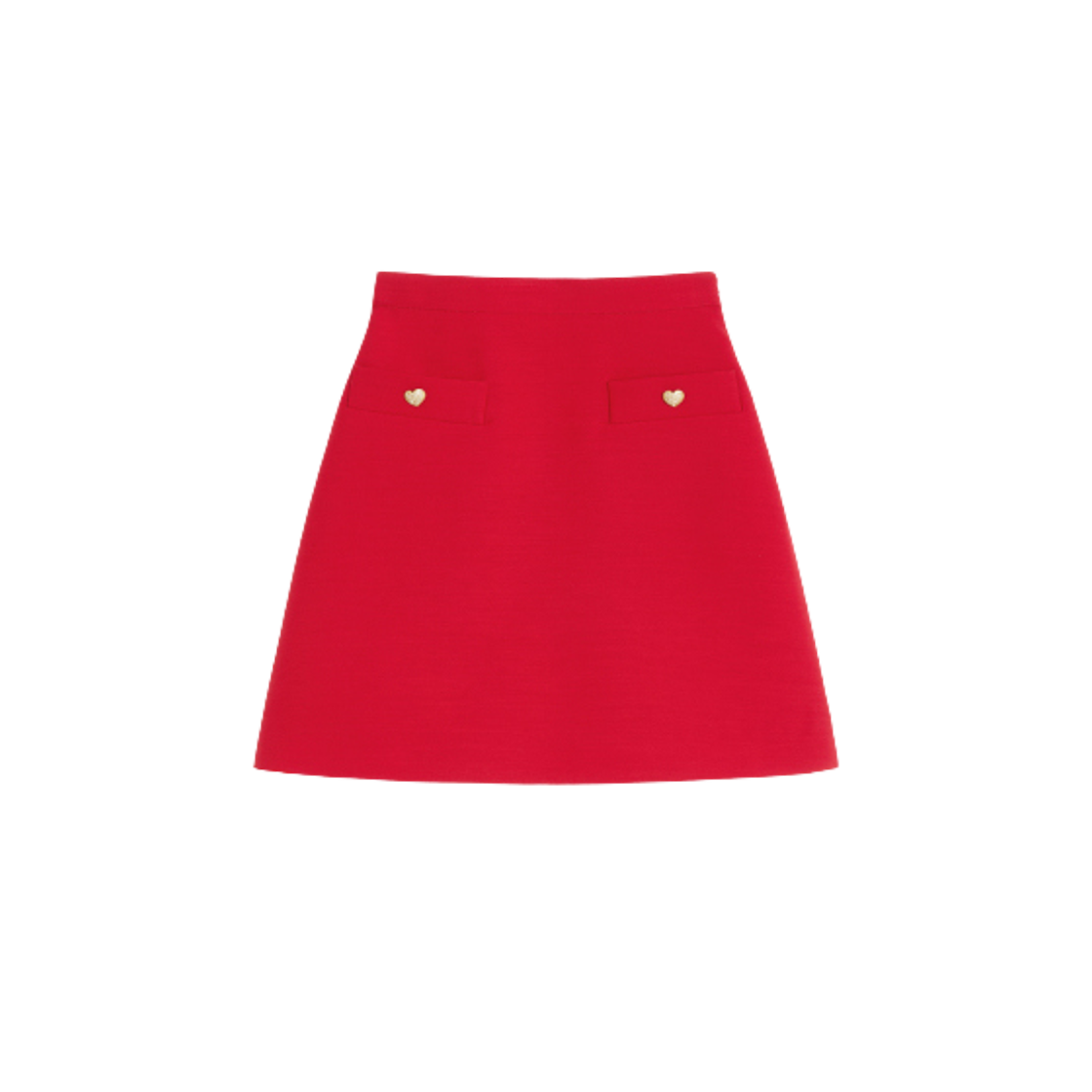RACM21CFR9M (W) Valentino Crepe Couture Skirt Red