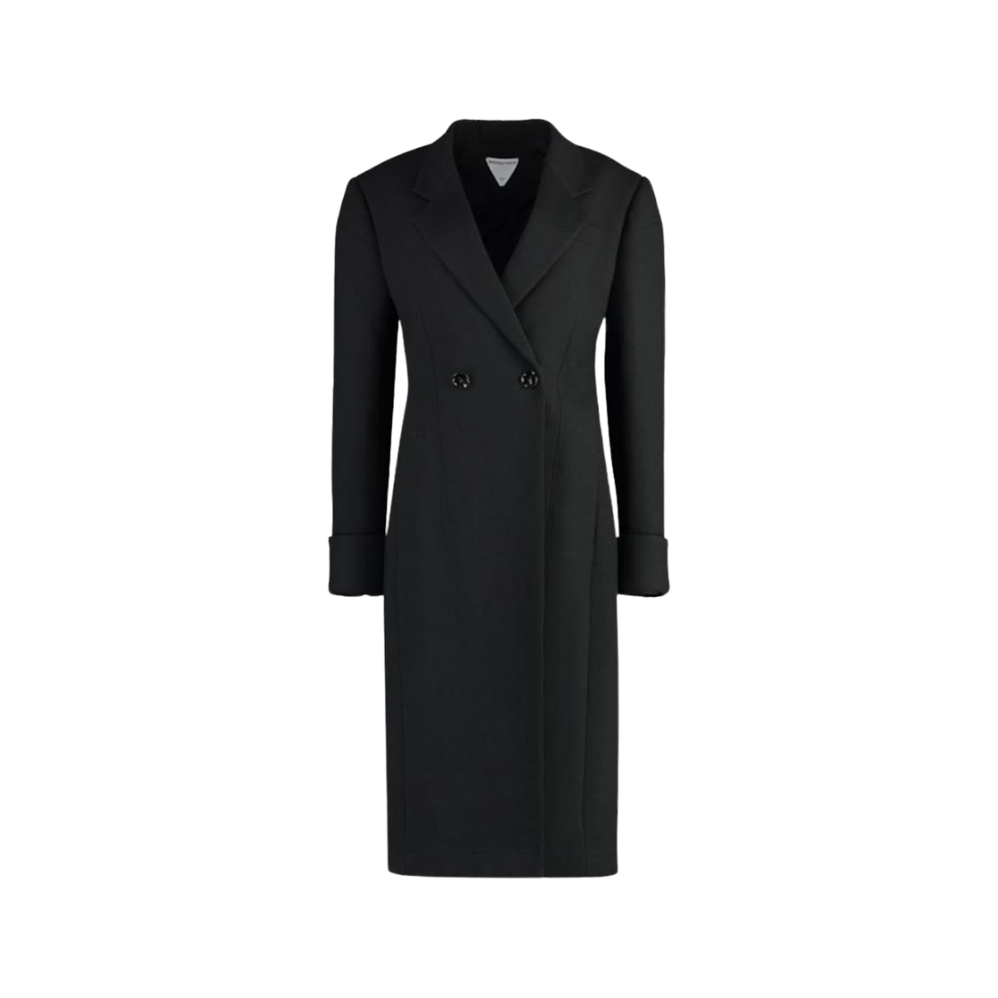 (W) 보테가 베네타 스트럭처 코튼 코트 블랙((W) Bottega Veneta Structured Cotton Coat Black)