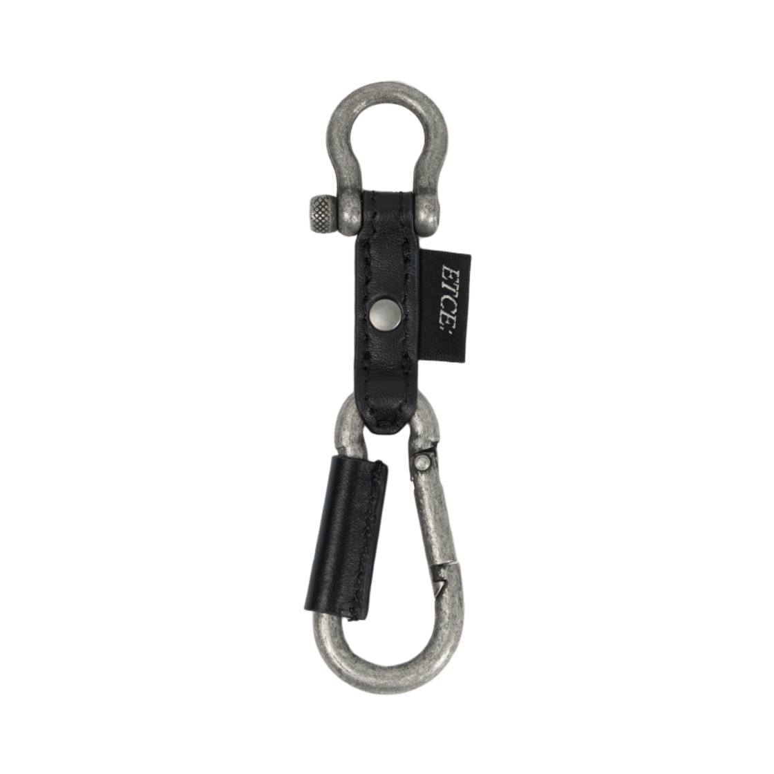 이티씨이 레더 카라비너 키링 실버(ETCE Leather Carabiner Keyring Silver)