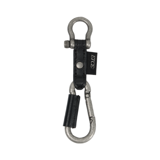 ET2502TC02SL ETCE Leather Carabiner Keyring Silver