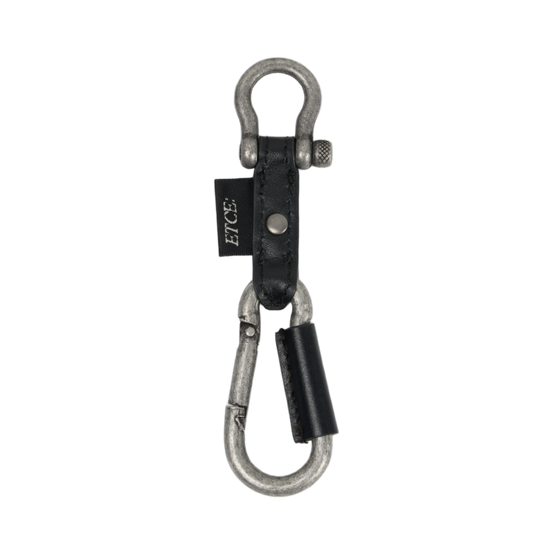 ET2502TC02SL ETCE Leather Carabiner Keyring Silver - #2