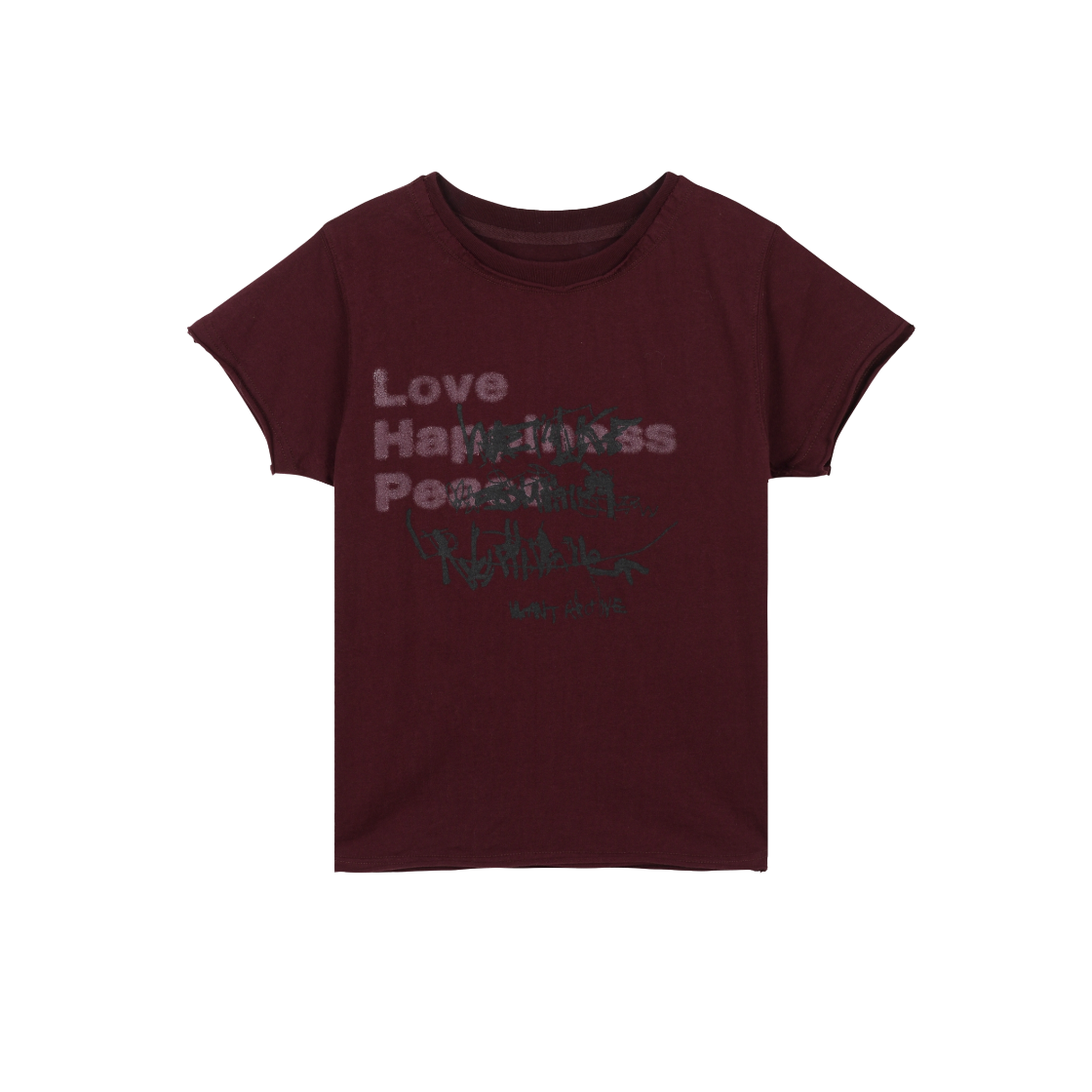 VWK252SS004 Vacant Archive Women Della Artwork T-Shirt Burgundy