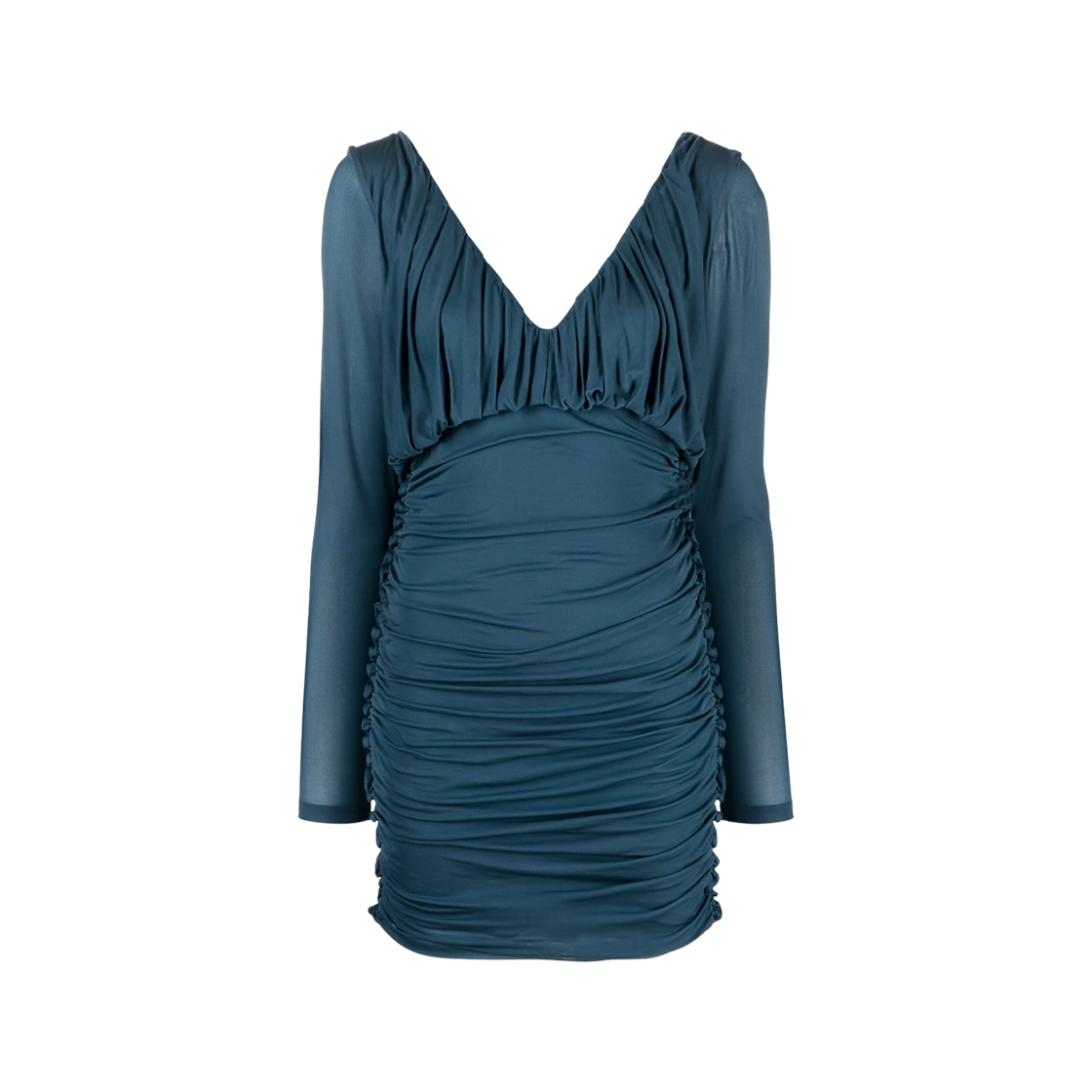 729749-Y5G98-3041 (W) Saint Laurent Draped Dress Blue