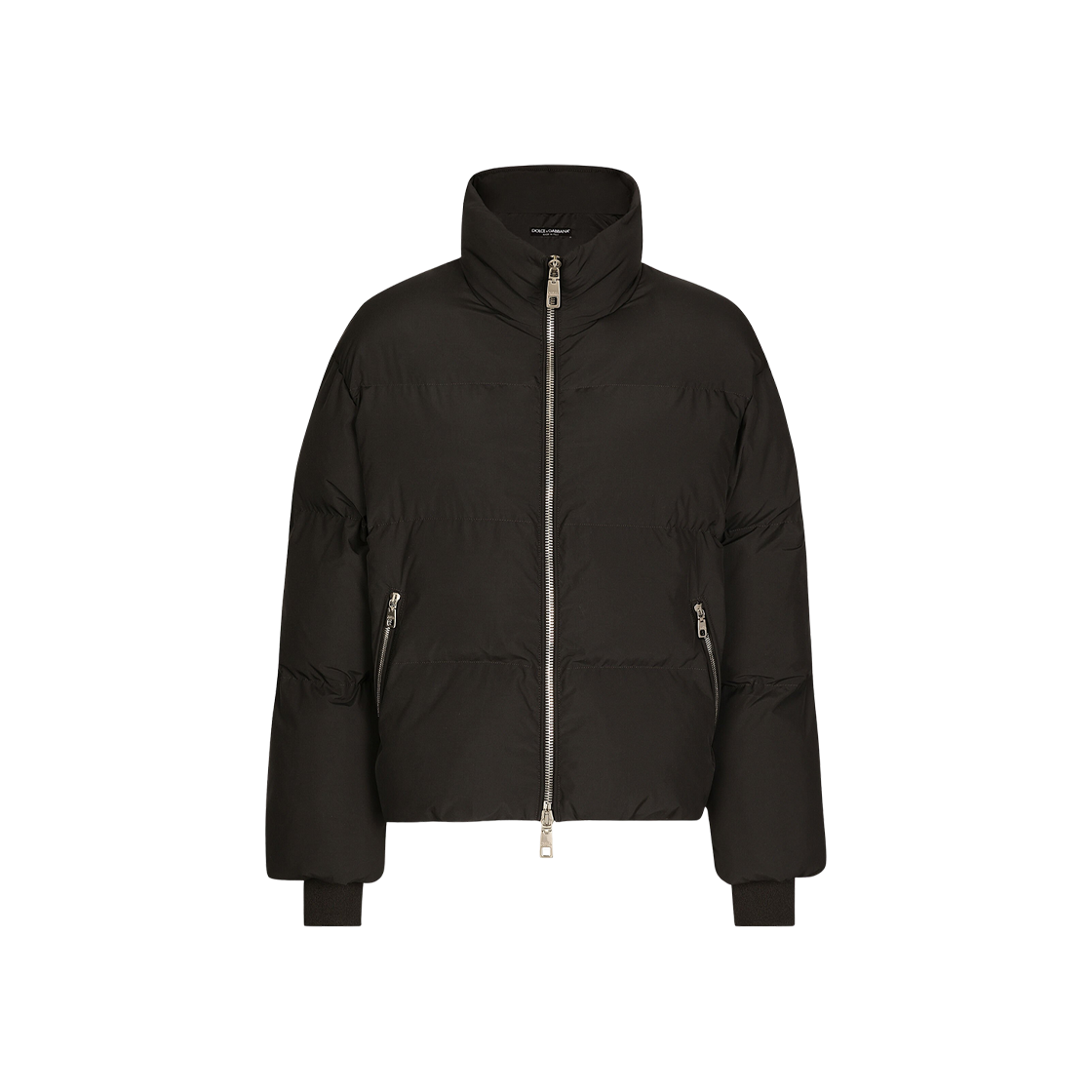 F9S09TGDCMRN0000 (W) Dolce & Gabbana Short Nylon Down Jacket with Branded Tag Black