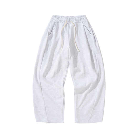 K25SSUP02MW Knitted Curved Tranning Pants Melange White