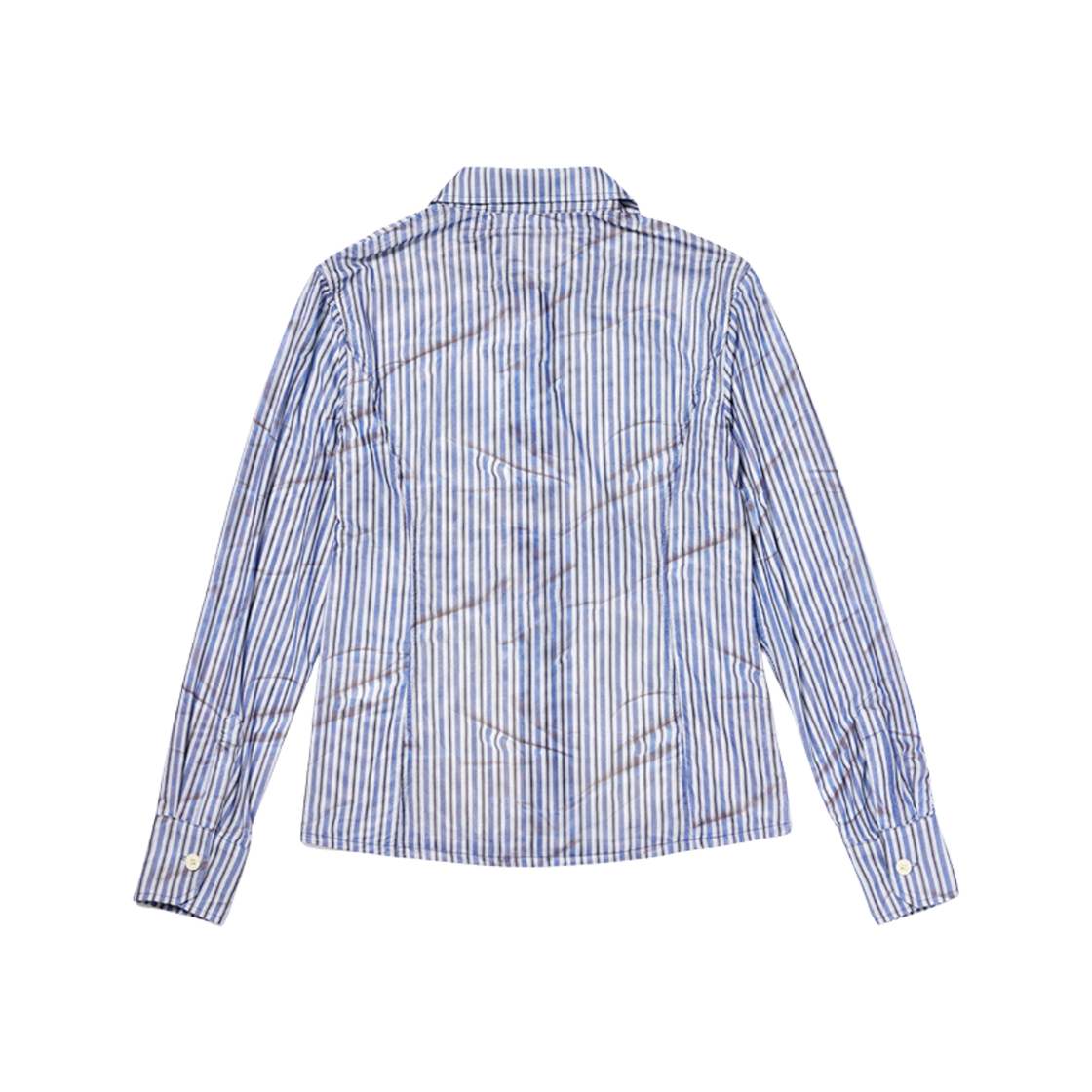 (W) 오픈 Yy 더블 메쉬 프린트 셔츠 블루((W) Open Yy Double Mesh Print Shirt Blue) - 2