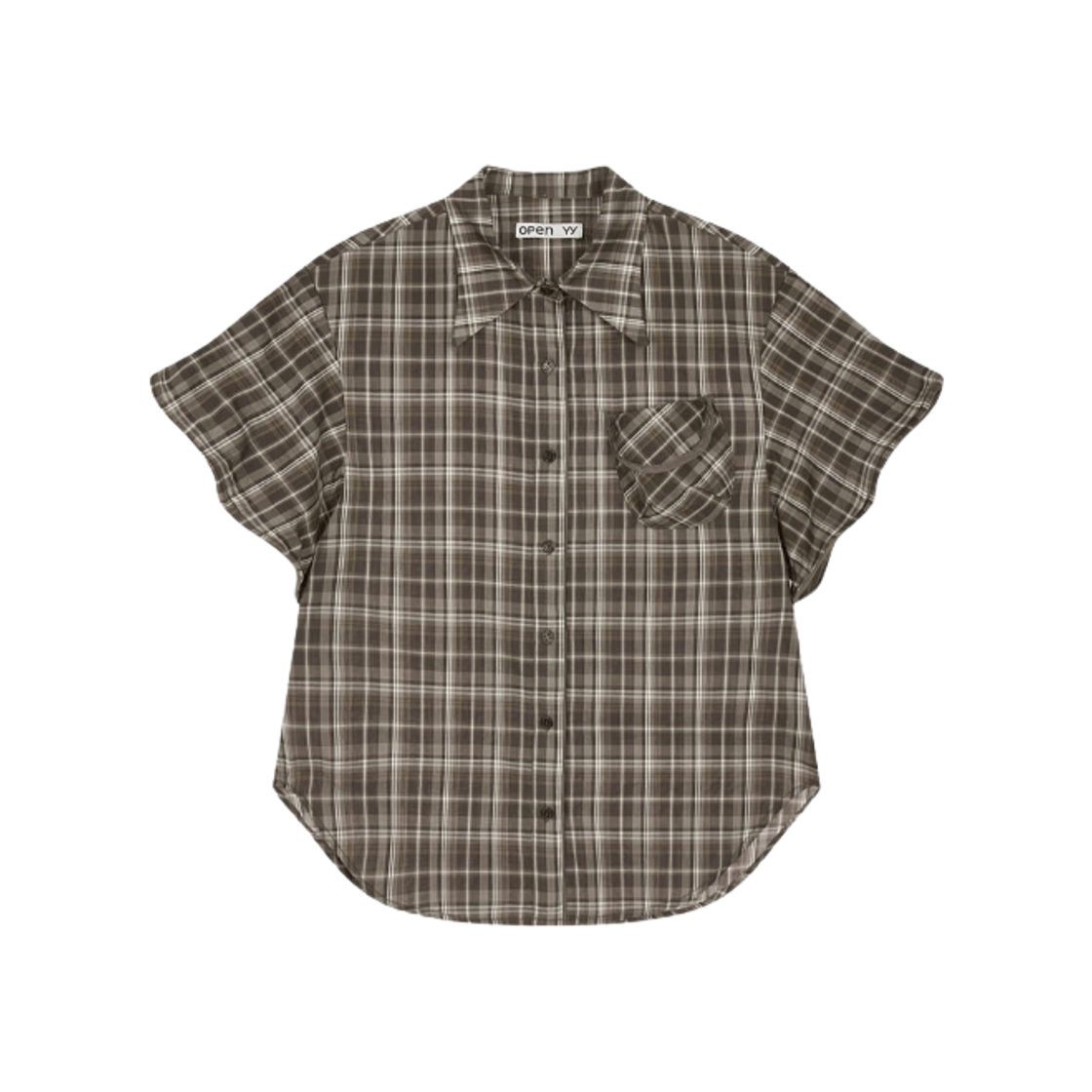 - (W) Open Yy Wire Cuff Shirt Brown