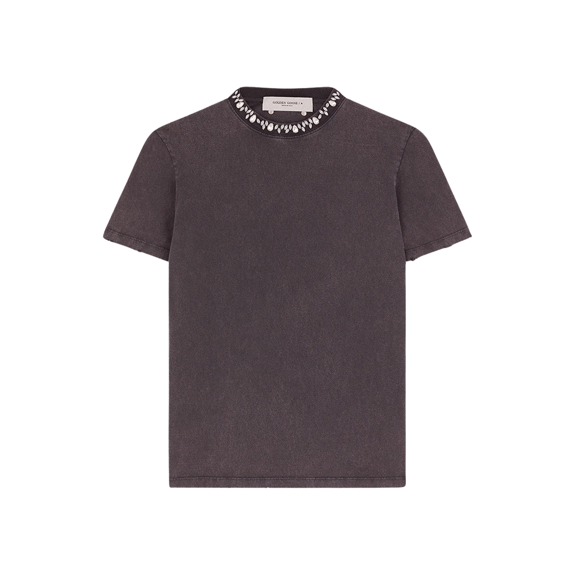 (W) 골든구스 크리스탈 티셔츠 앤트러사이트 그레이((W) Golden Goose Crystal T-Shirt Anthracite Grey)