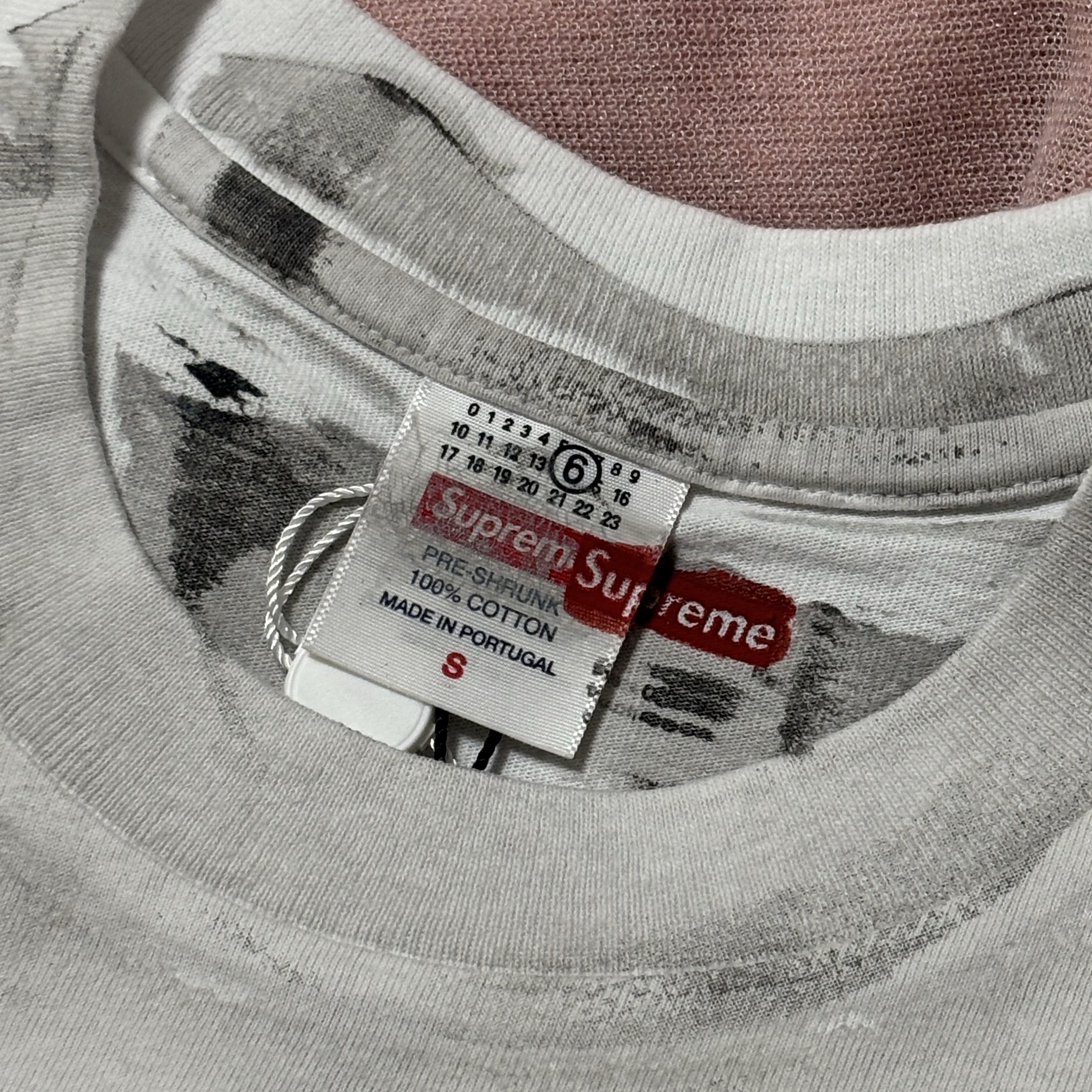 Supreme x MM6 Maison Margiela Box Logo T-Shirt White - 24SS 착용 스타일