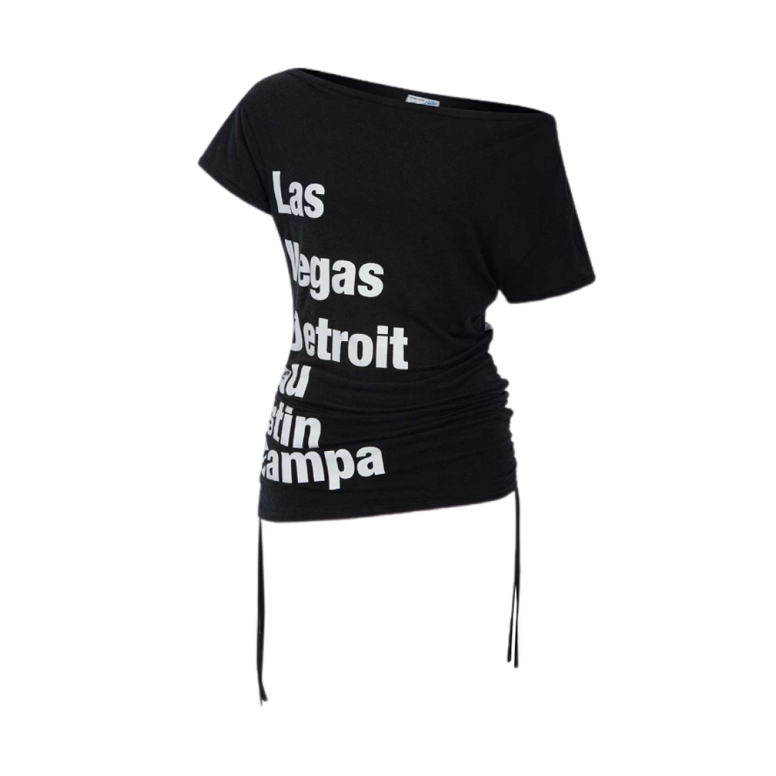 W) 플리즈노팔로우 사라 레터링 셔링 탑 블랙 | Pleasenofollow