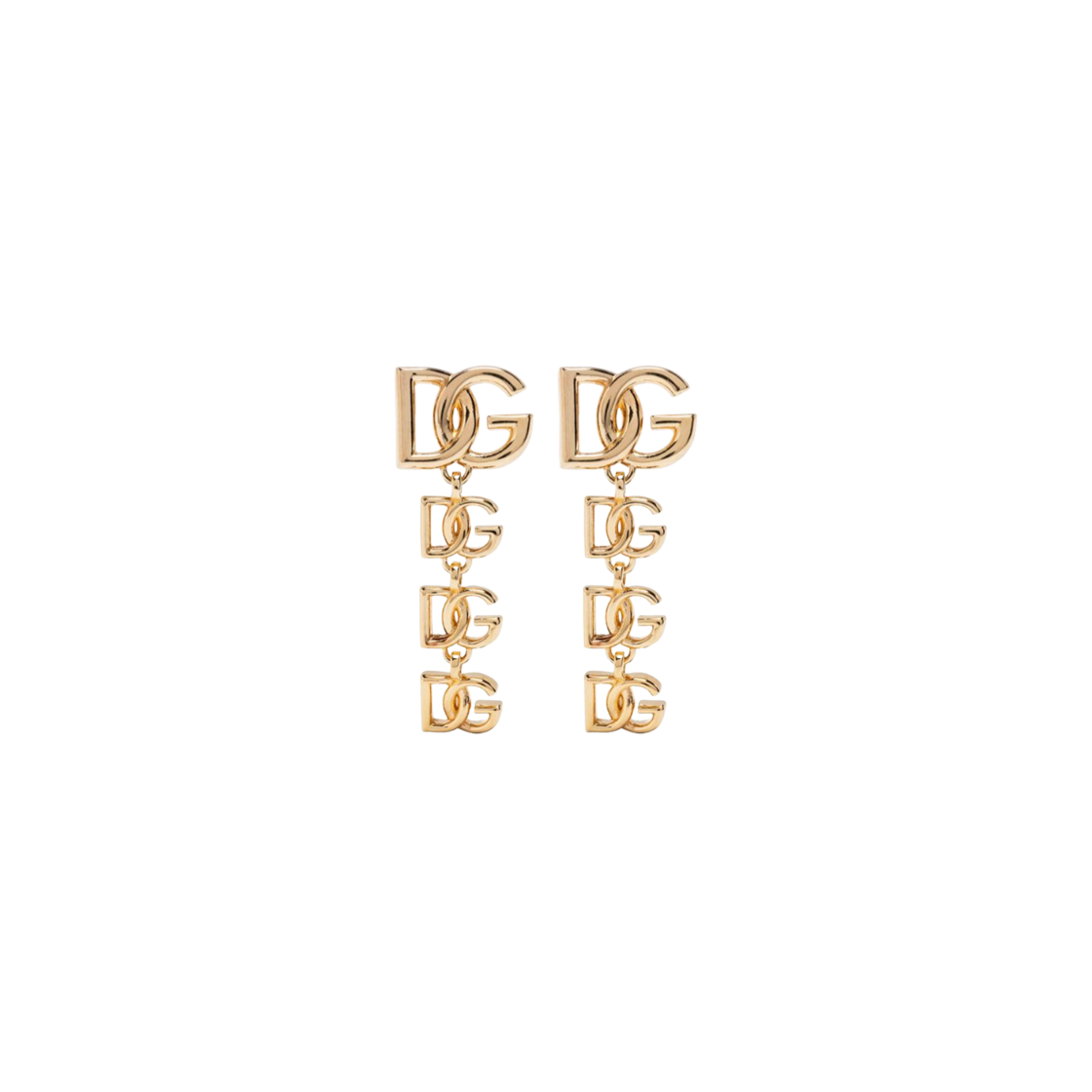 WEP6L8W1111ZOO00 (W) Dolce & Gabbana DG Multi Logo Long Earrings Gold