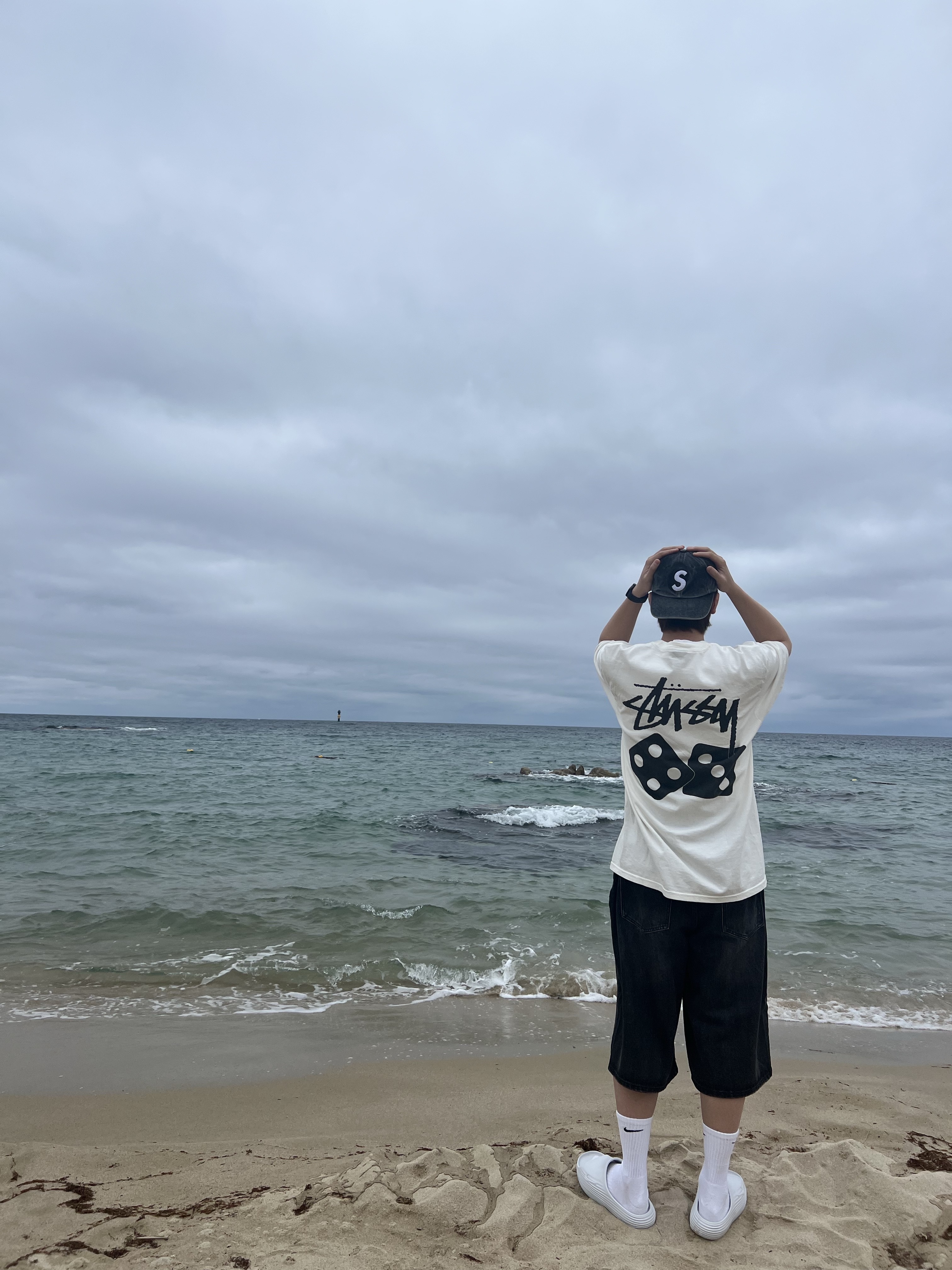 Supreme Pigment S Logo 6-Panel Black - 24FW, Stussy Dice Pigment Dyed T-Shirt Natural 착용 스타일 - 1