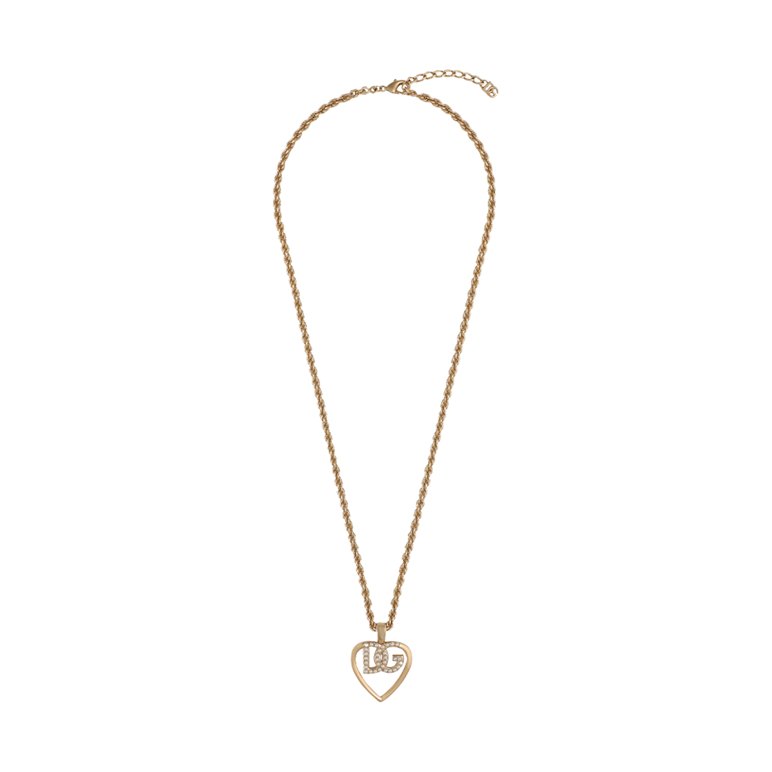 WNQ6L4W1111ZOO00 (W) Dolce & Gabbana Love Pendant and DG Logo Necklace Gold