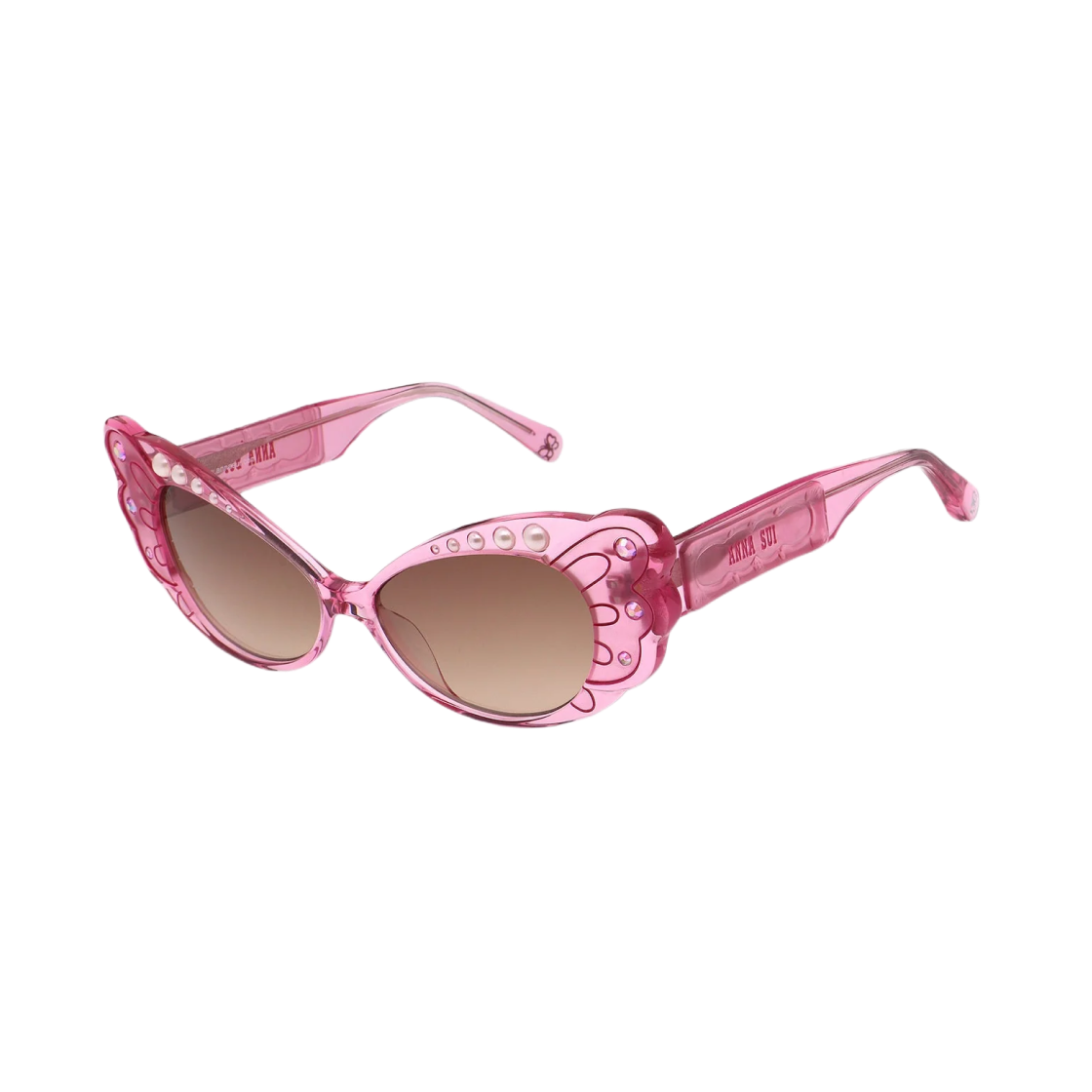 (W) 안나 수이 펄 윙 선글라스 핑크((W) Anna Sui Pearl Wing Sunglasses Pink)