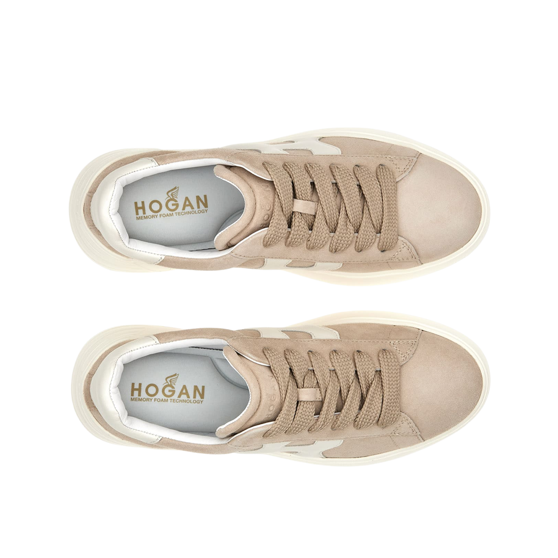 (W) 호간 레벨 스니커즈 베이지((W) Hogan Rebel Sneakers Beige) - 2