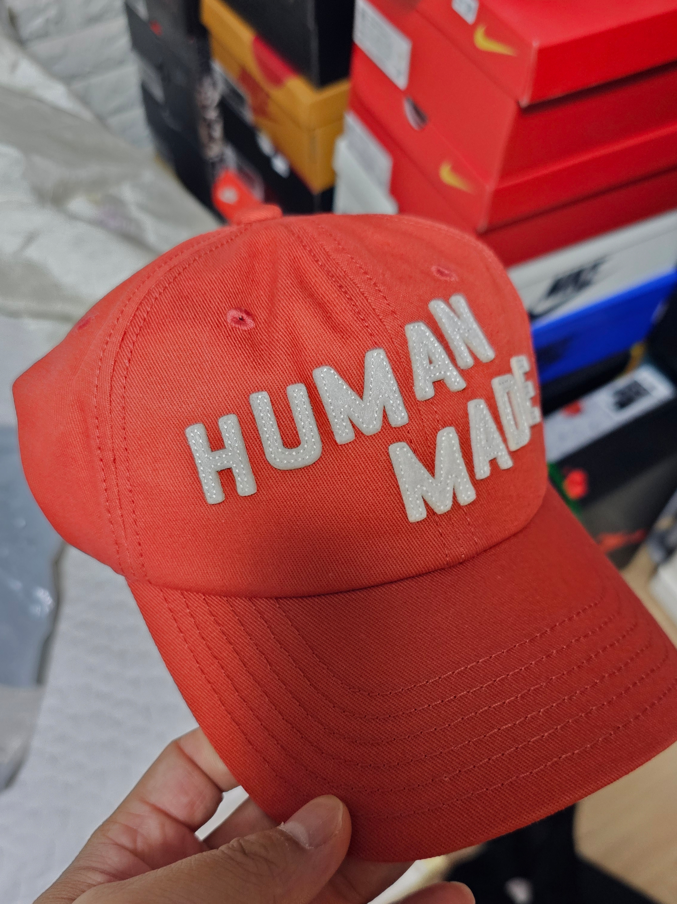 Human Made 6 Panel Twill Cap Red 착용 스타일 - 1