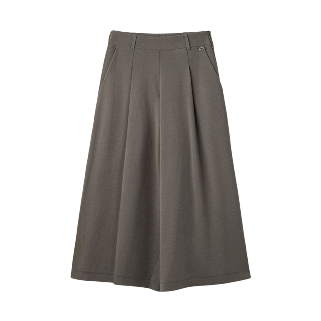 UM251WPT66MD UMARMUNG Elastic Cotton Knitted Culotte Pants_Oakmoss