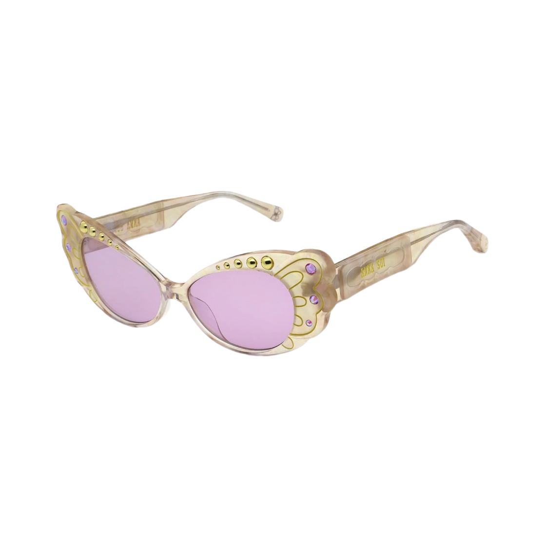 (W) 안나 수이 펄 윙 선글라스 옐로우((W) Anna Sui Pearl Wing Sunglasses Yellow)
