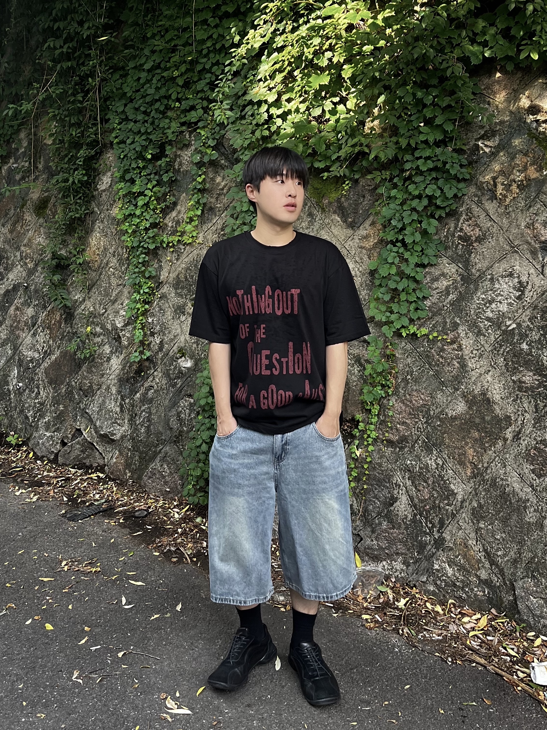 noun Question Vtg T-Shirts Black, Pemont Square Black 착용 스타일 - 2