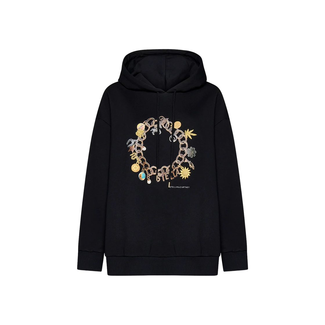 6J01573SPX801000 (W) Stella McCartney Graphic Printed Hoodie Black