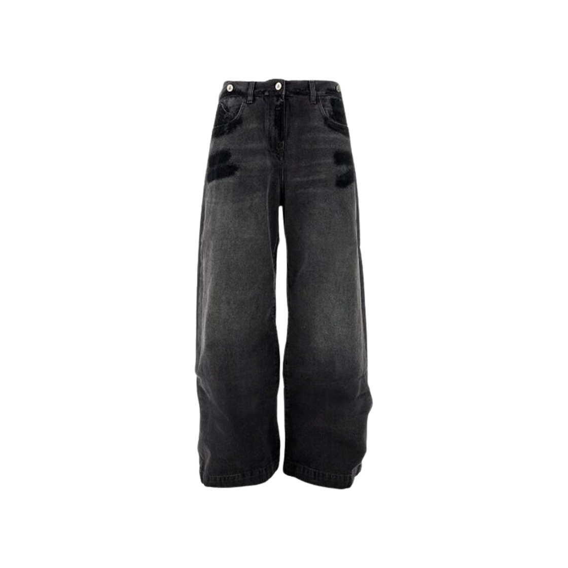 248WCP190D075100 (W) The Attico Layered Washed Denim Pants Black