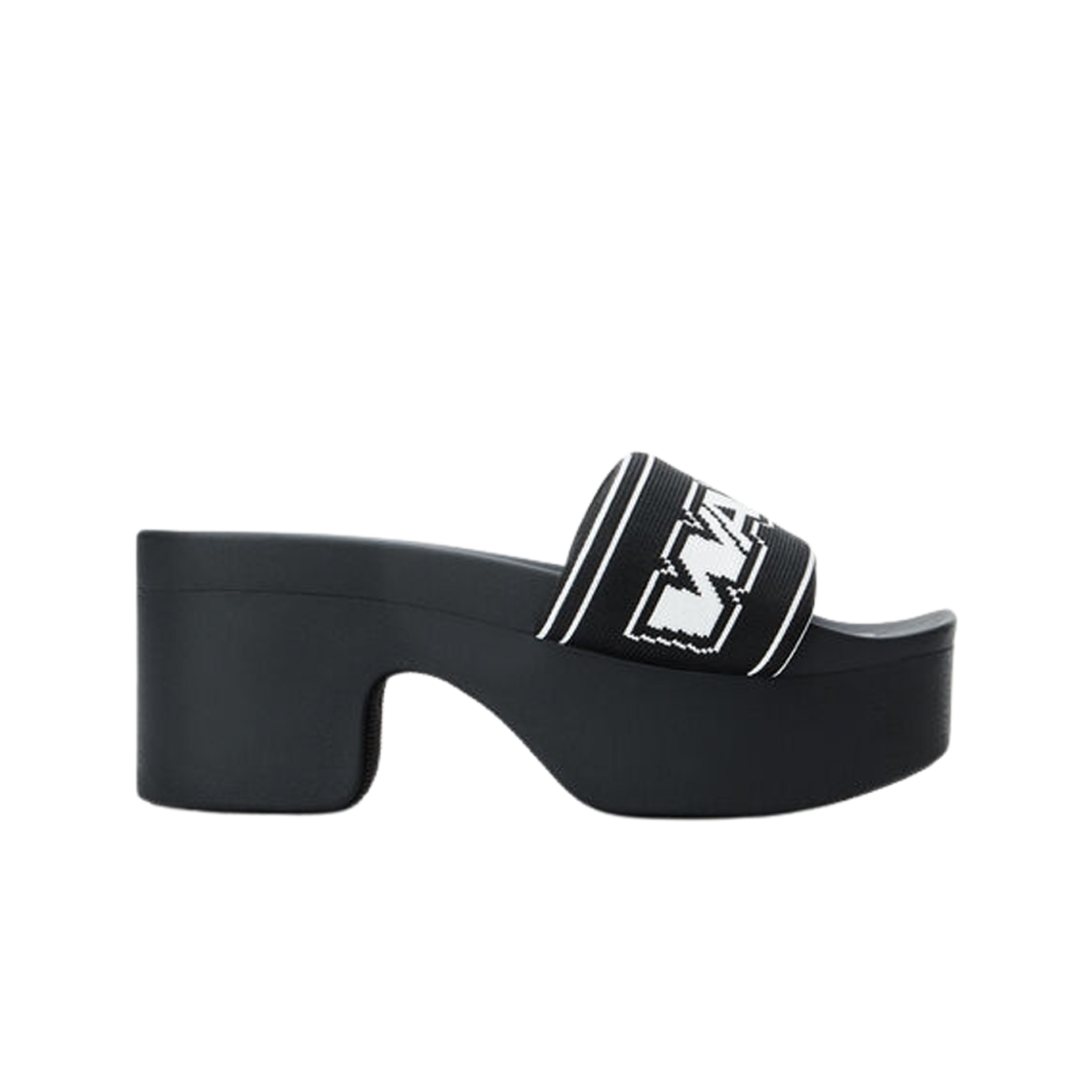 30325S003001 (W) Alexander Wang Logo Platform Sandal Black