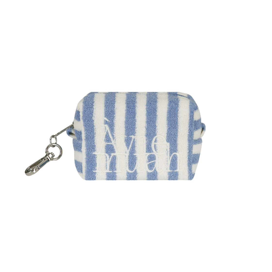 - Aviemuah Striped Terry Pouch Keyring Blue