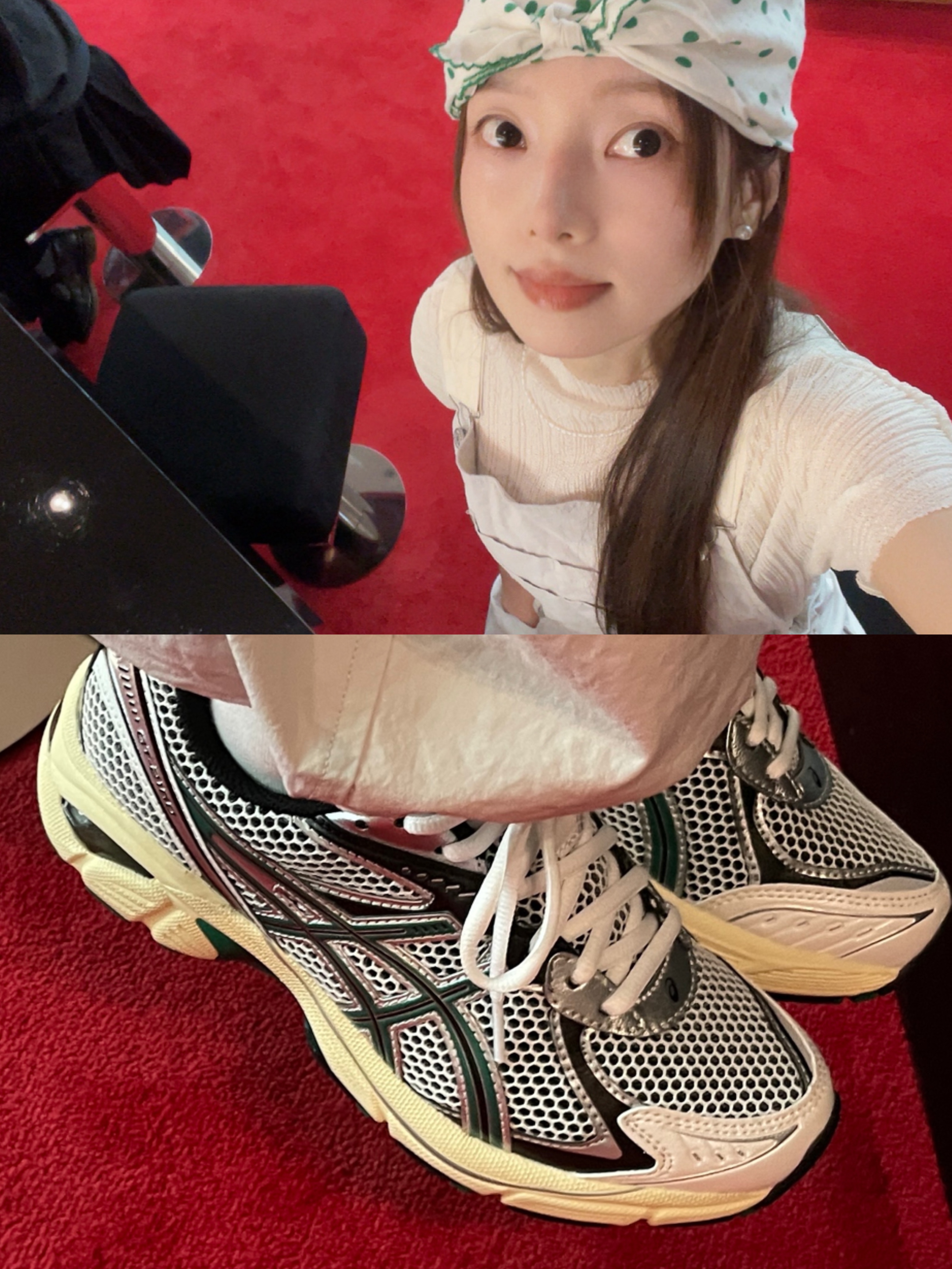 Asics GT-2160 White Jasper Green 착용 스타일 - 2
