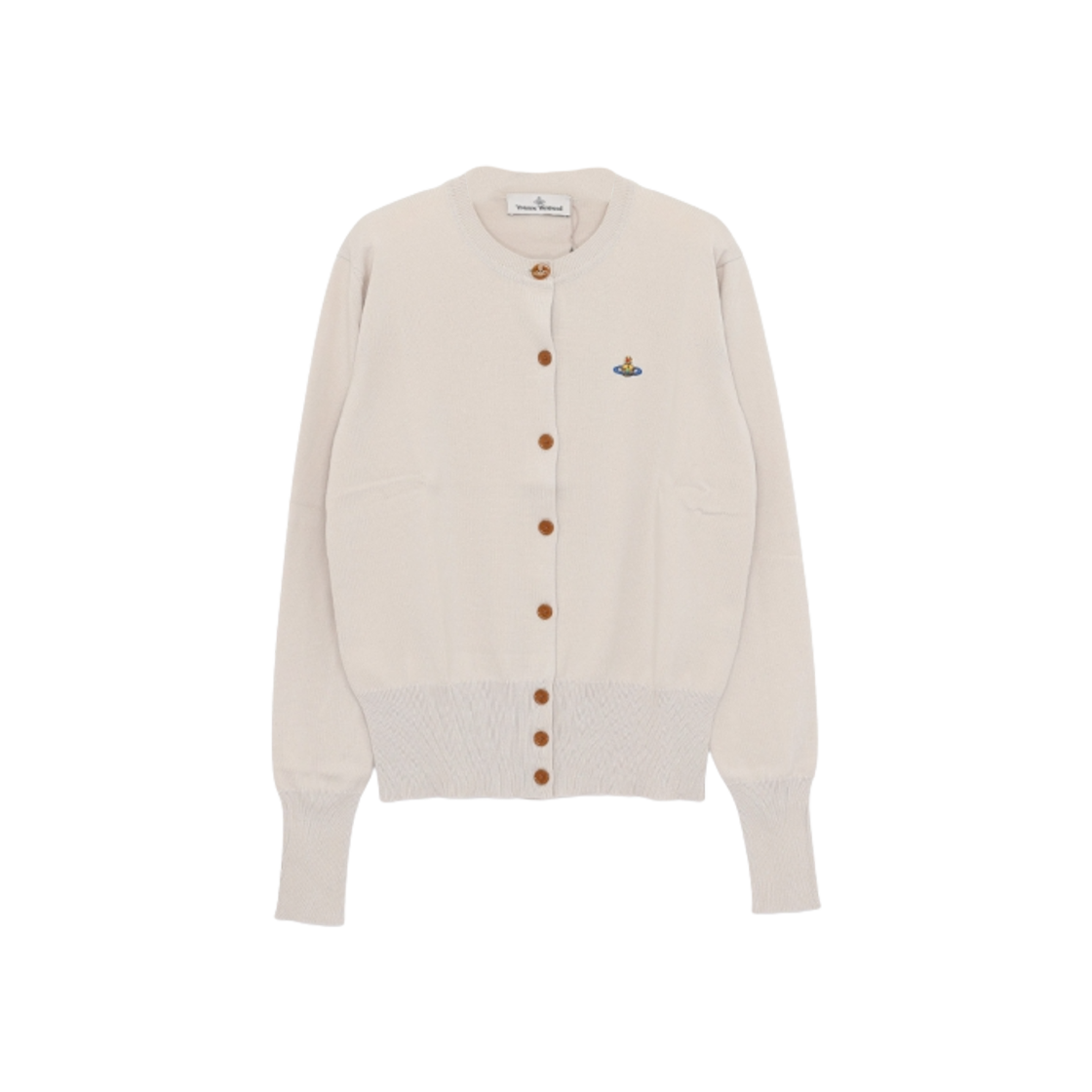 1803002P-Y001V-A402 (W) Vivienne Westwood Bea Crewneck Cardigan Dusty White