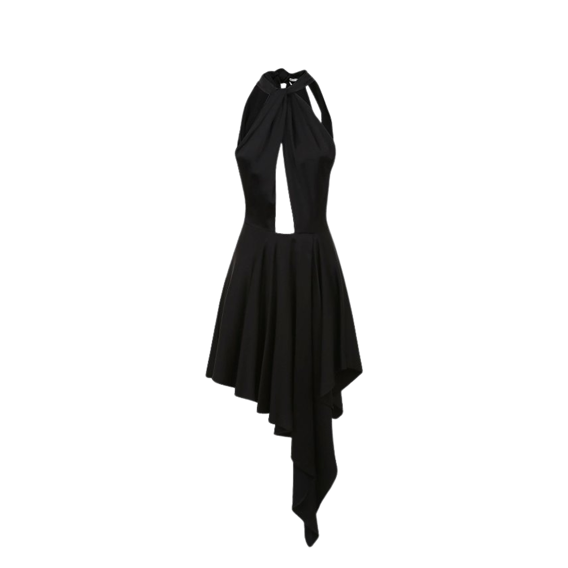 (W) 스텔라 맥카트니 어시메트릭 비스코스 롱 드레스 블랙((W) Stella McCartney Asymmetric Viscose Long Dress Black)