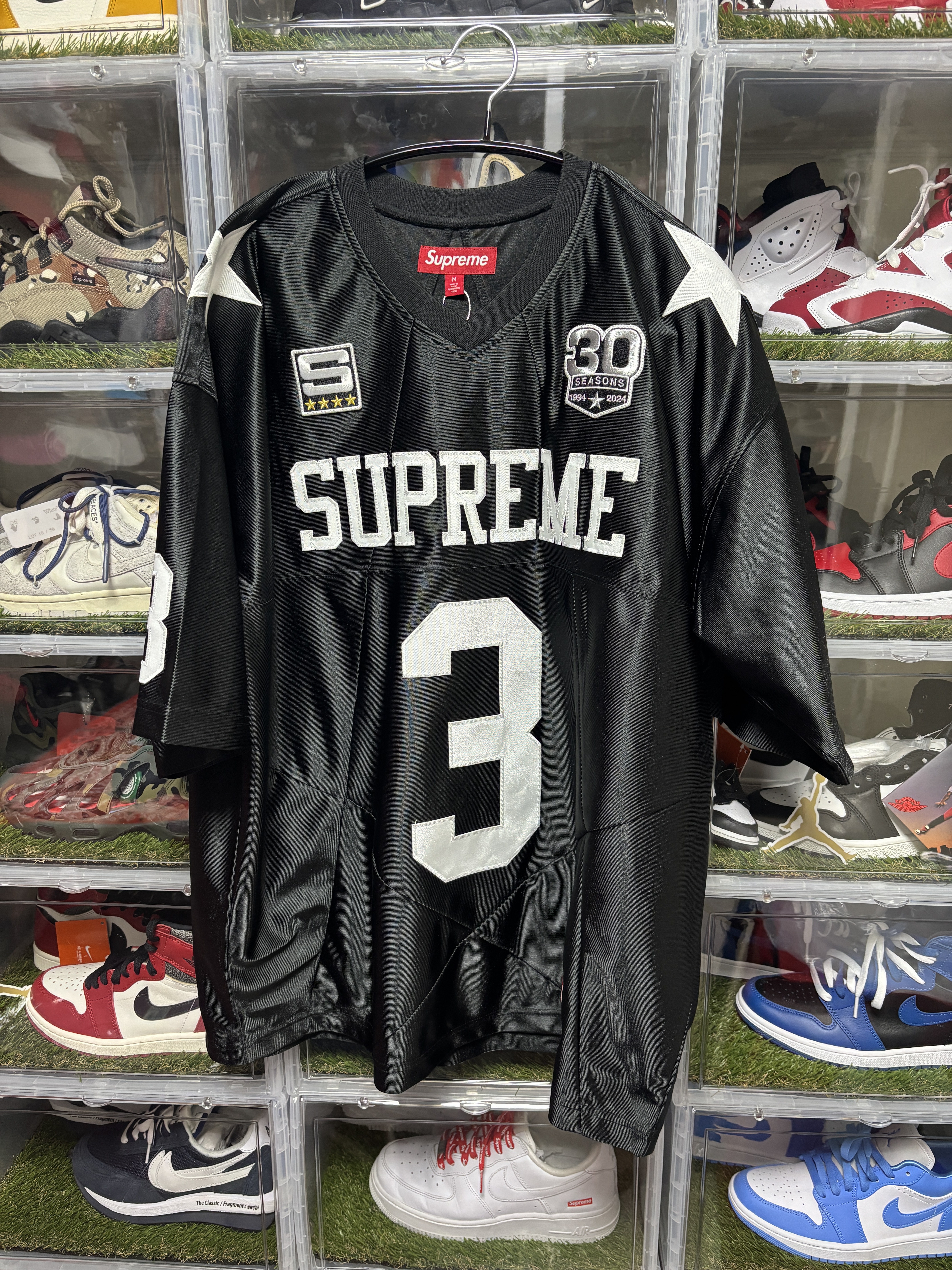 Supreme Star Football Jersey Black - 24FW 착용 스타일 - 1