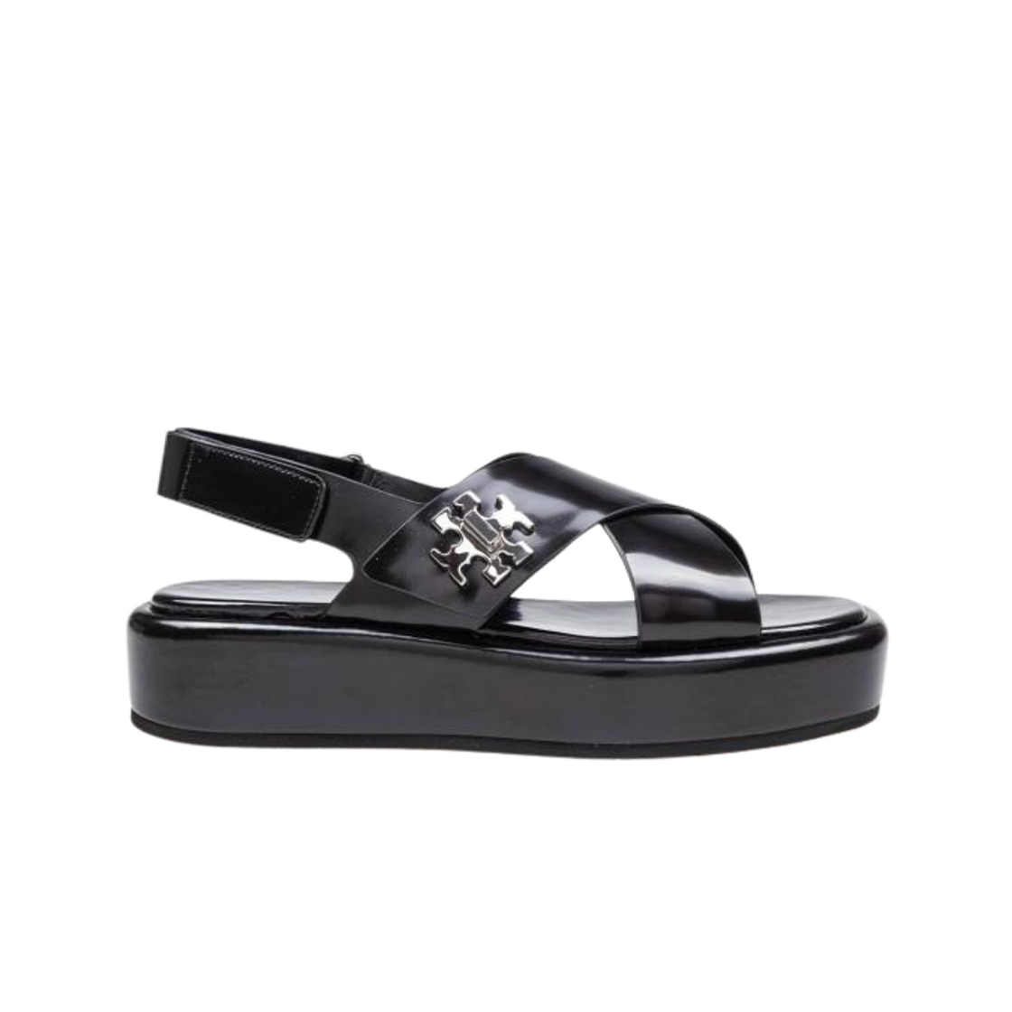 (W) 토리버치 크로스 스트랩 플랫폼 샌들 블랙((W) Tory Burch Cross Strap Platform Sandal Black) - 1