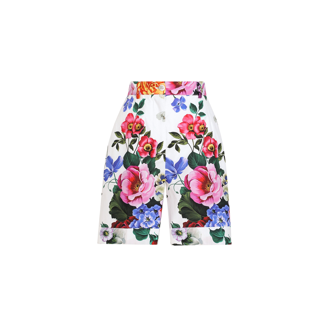 FTC9RTHS5S6HA5KT (W) Dolce & Gabbana Floral Print Cotton Shorts Multicolor