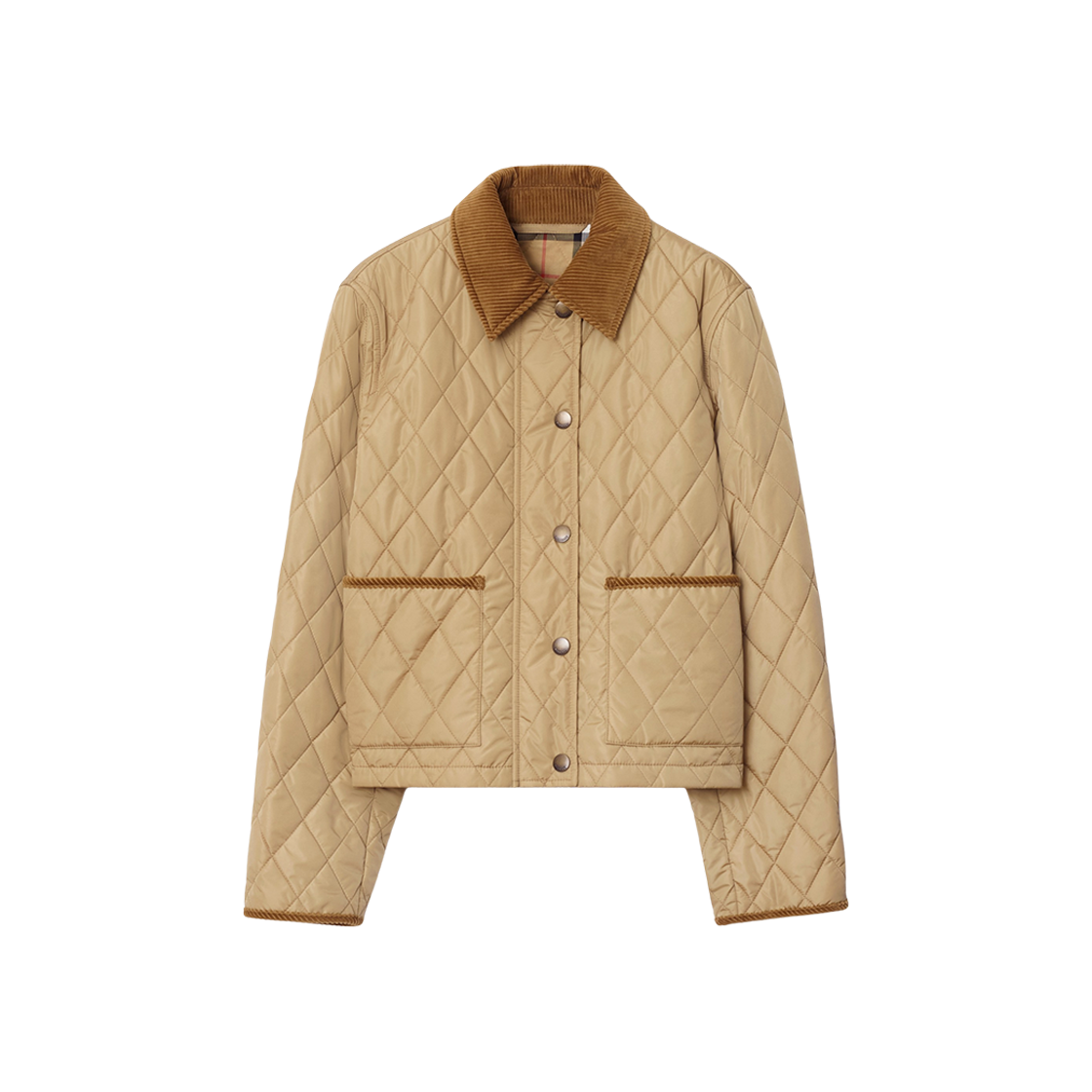 8107466 (W) Burberry Cropped Quilted Nylon Jacket Flax Sand