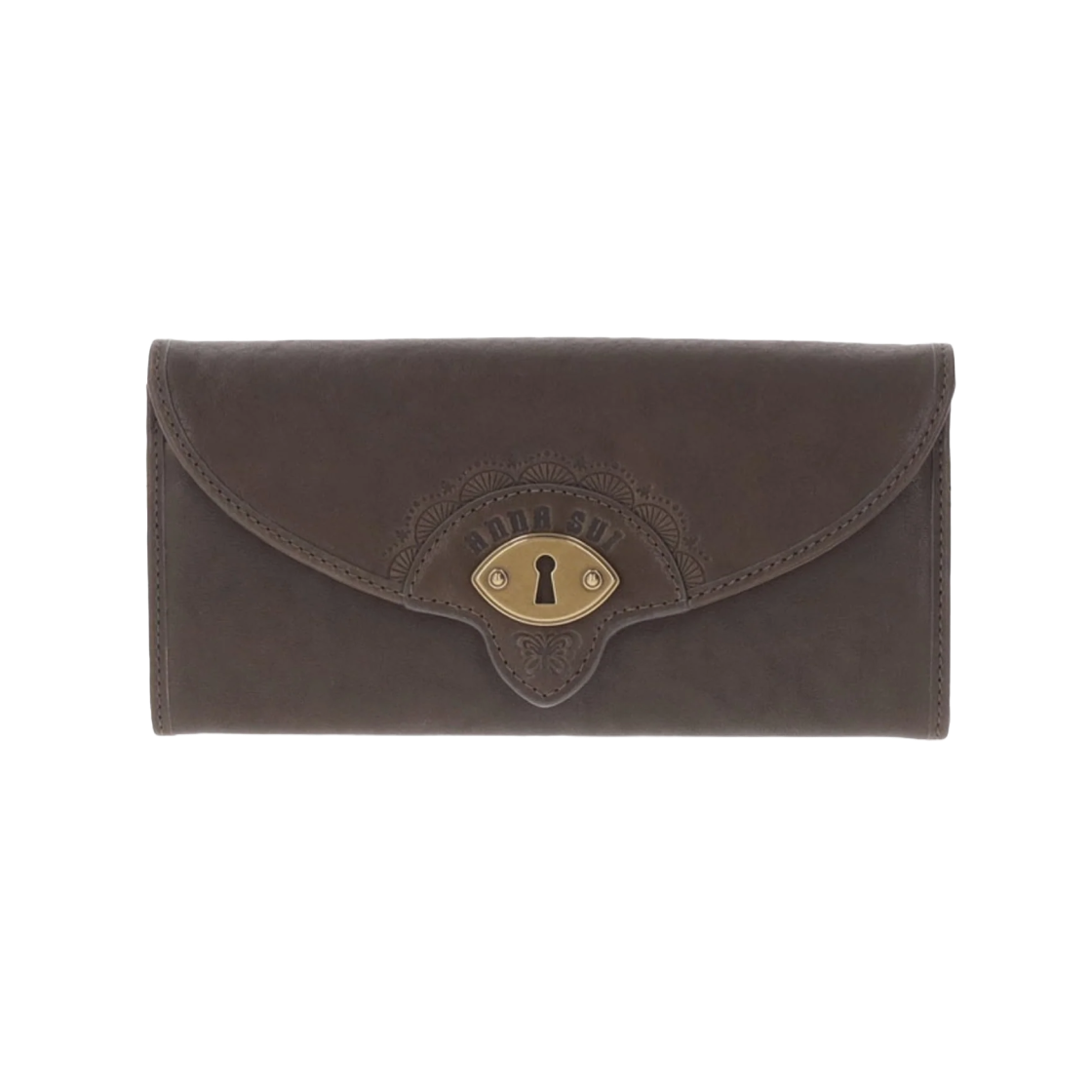 - Anna Sui Butterfly Embossed Keyhole Wallet Brown