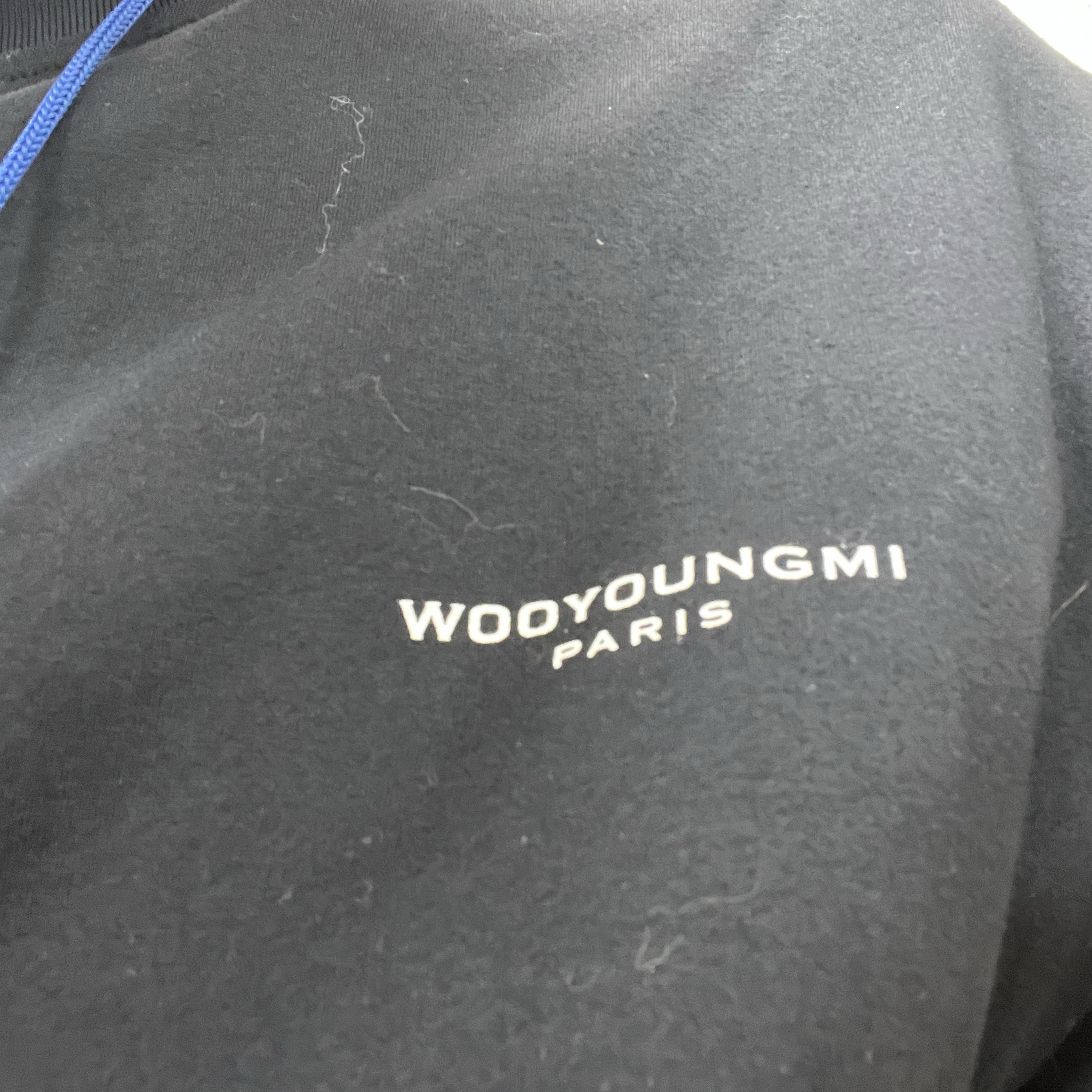 Wooyoungmi Flower Print Back Logo T-Shirt Navy - 22SS 착용 스타일