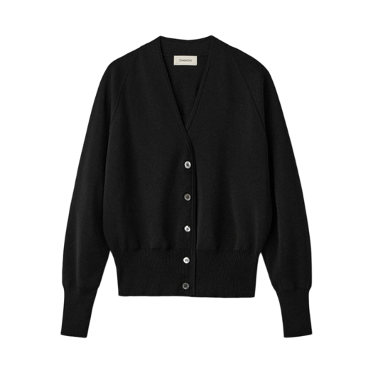 UM251WCD67BK UMARMUNG Elastic Cotton Barrel Sleeve Cardigan_Black
