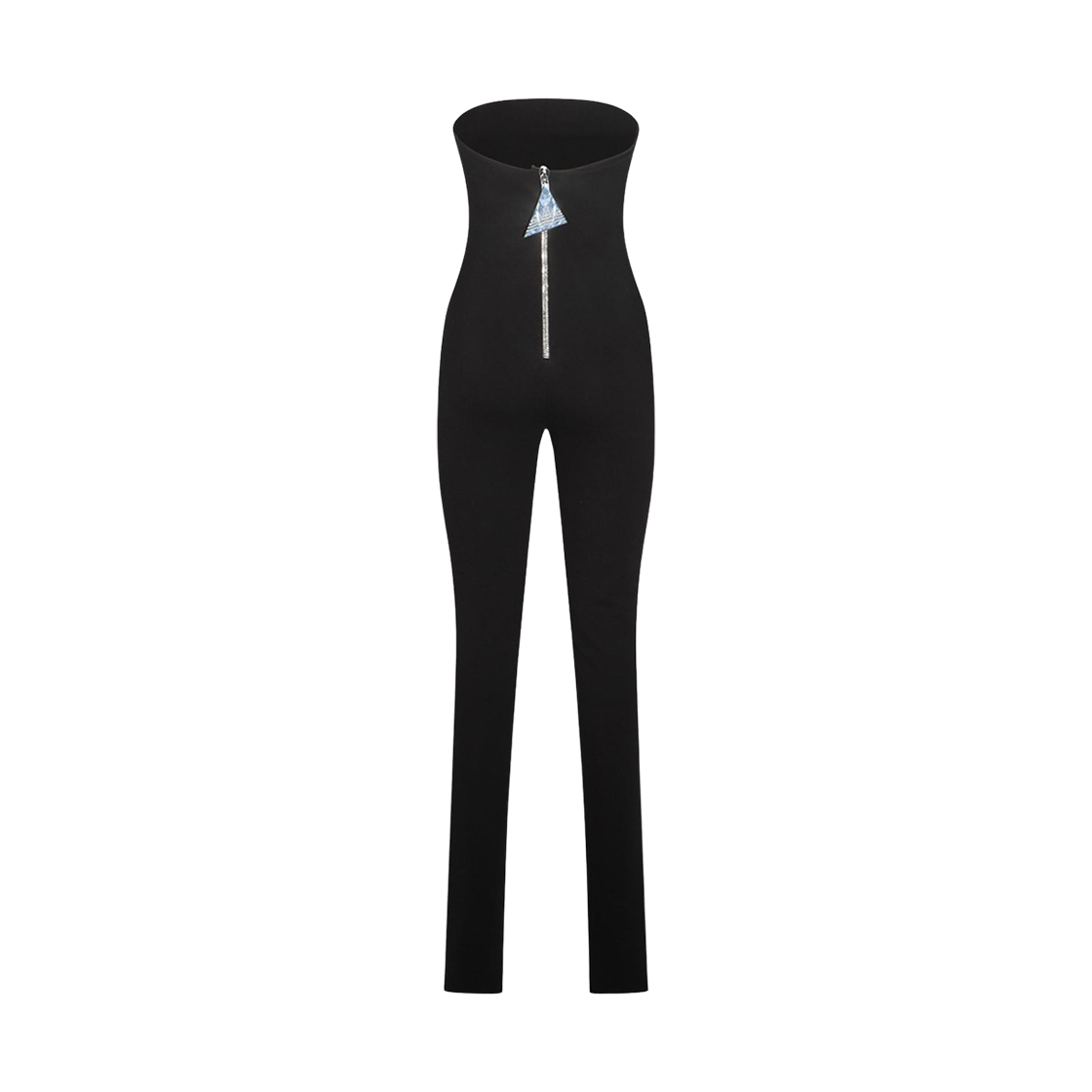 (W) 디 아티코 지퍼 디테일 점프수트 블랙((W) The Attico Zipper Detail Jumpsuit Black) - 1