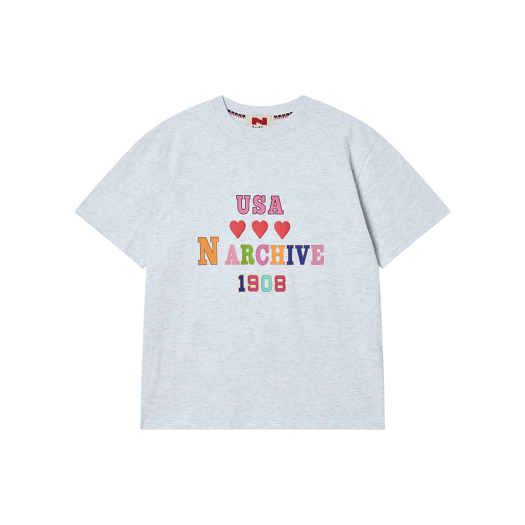 NV25SURS13GR N ARCHIVE 90'S Sports Hommage Vintage 1/2 T-Shirt Gray