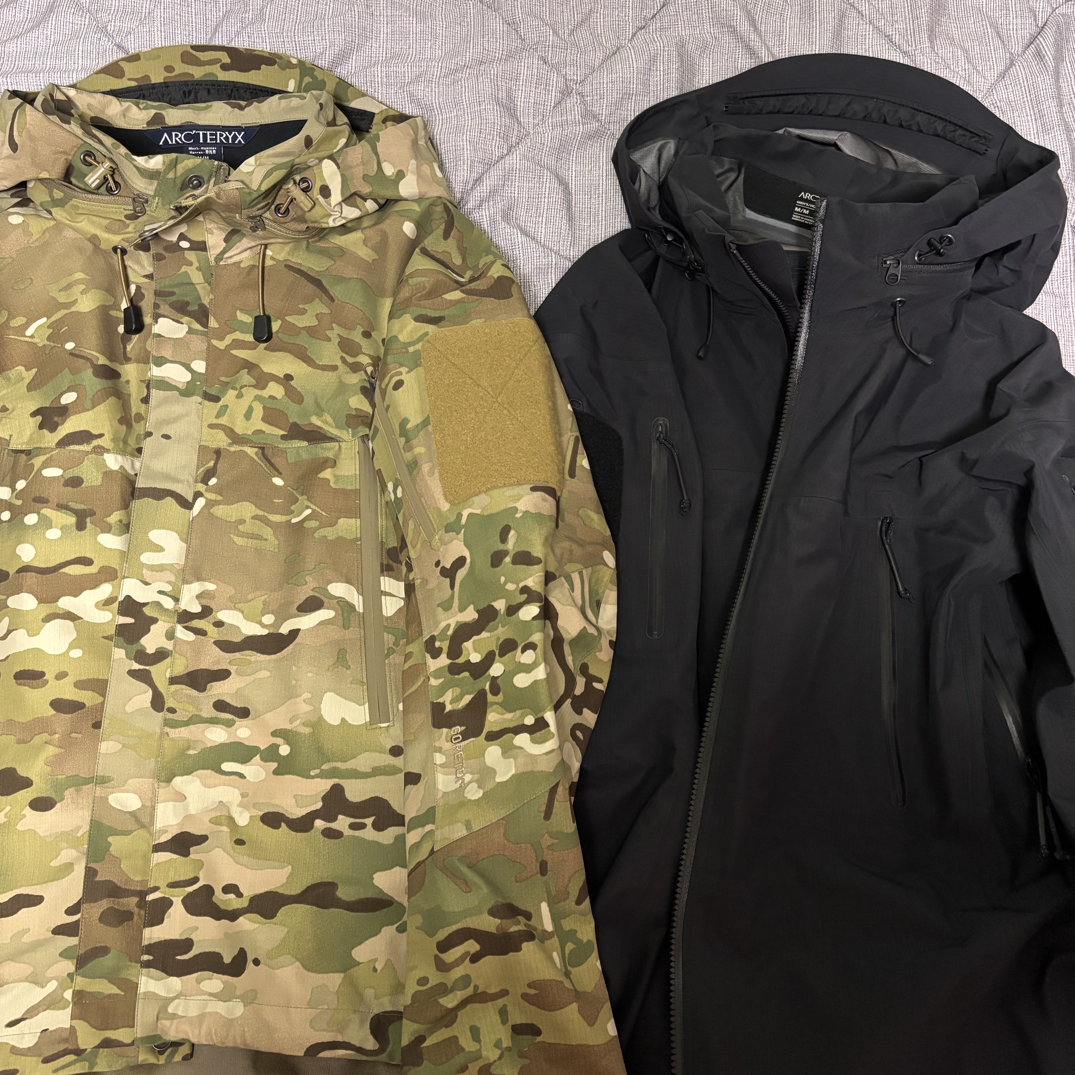 Arc'teryx LEAF Alpha Jacket Gen 2 Black, Arc'teryx LEAF Alpha Jacket Gen 2.1 Multicam 착용 스타일