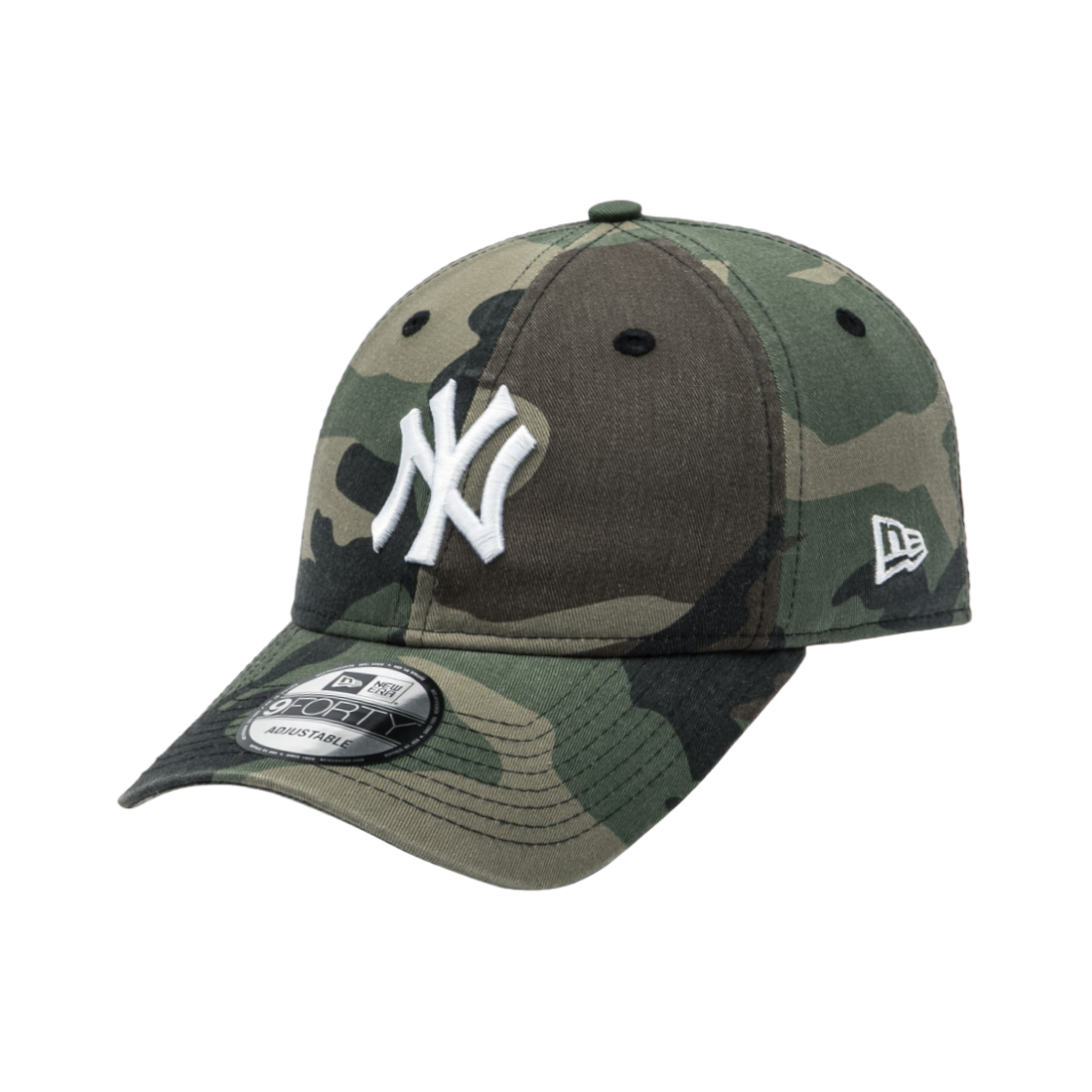 뉴에라 MLB 뉴욕 양키스 베이직 언스트럭쳐 볼캡 우드랜드 카모(New Era MLB New York Yankees Basic Unstructured Ball Cap Woodland Camo)