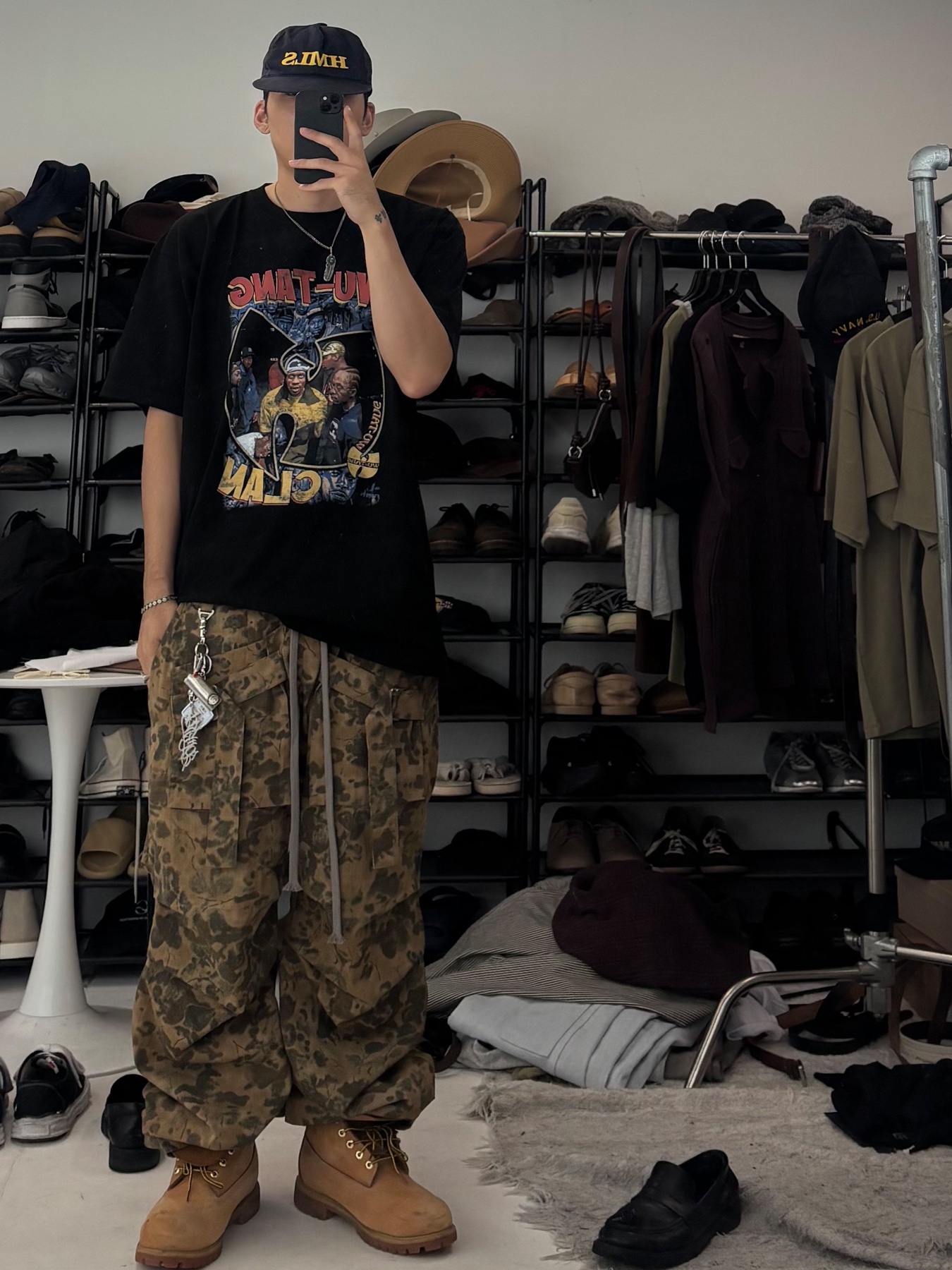 Wapworks Wide Safety Cargo Pants Mold, Hommless HMLS  Vintage 5 Panel Hat Navy 착용 스타일 - 3