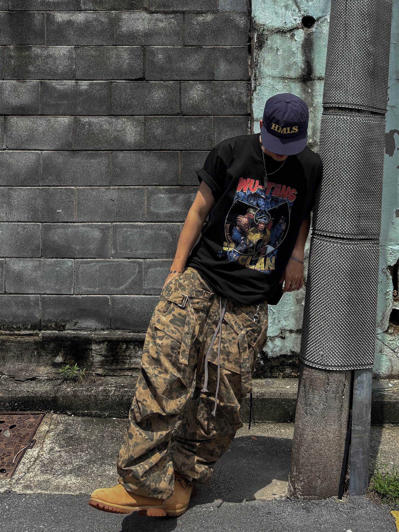 Wapworks Wide Safety Cargo Pants Mold, Hommless HMLS  Vintage 5 Panel Hat Navy 착용 스타일 - 2