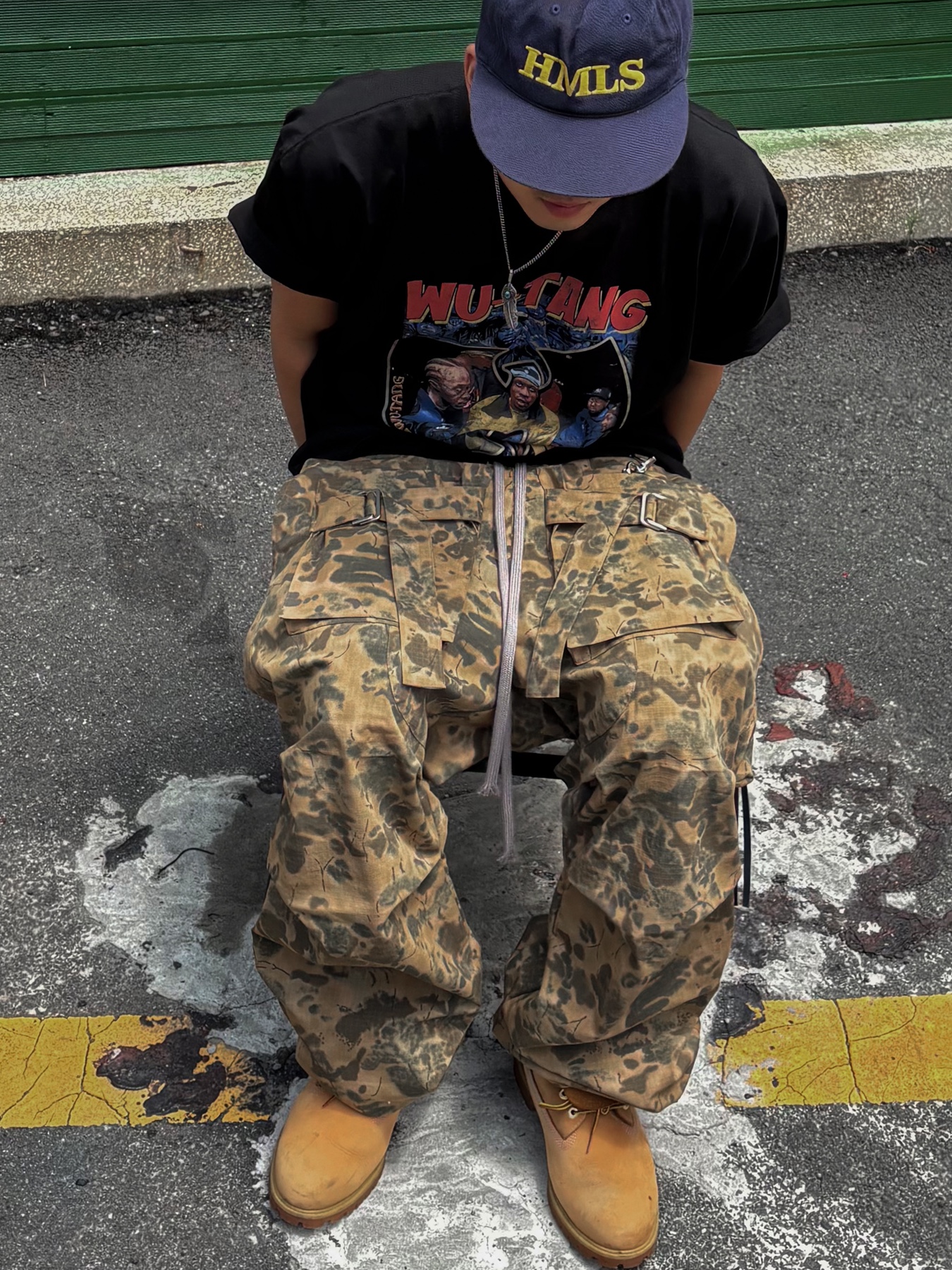 Wapworks Wide Safety Cargo Pants Mold, Hommless HMLS  Vintage 5 Panel Hat Navy 착용 스타일 - 1